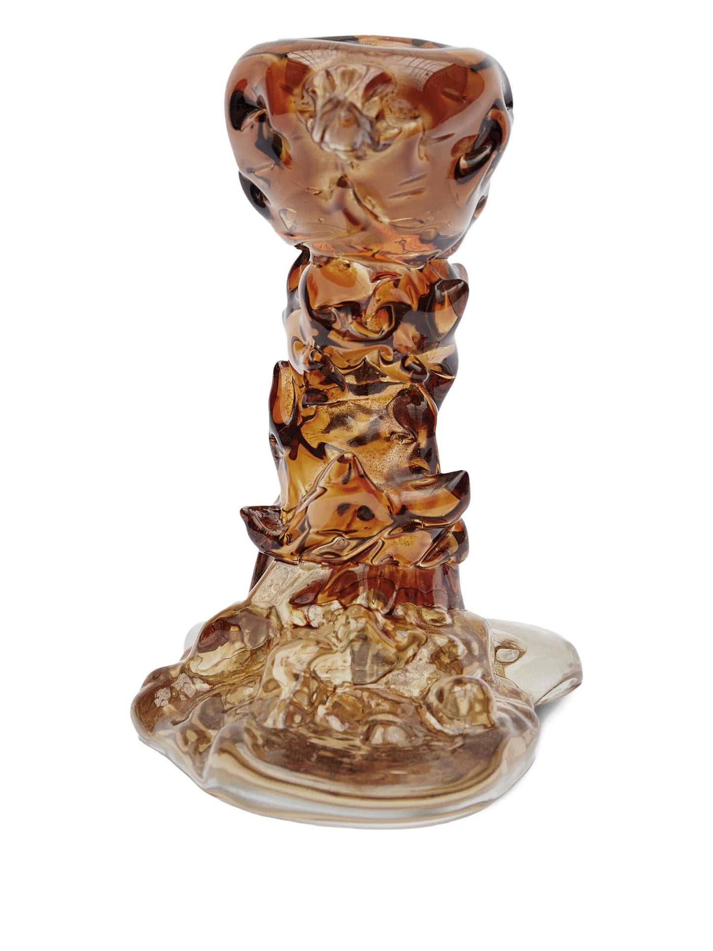 sculptural glass candle holder