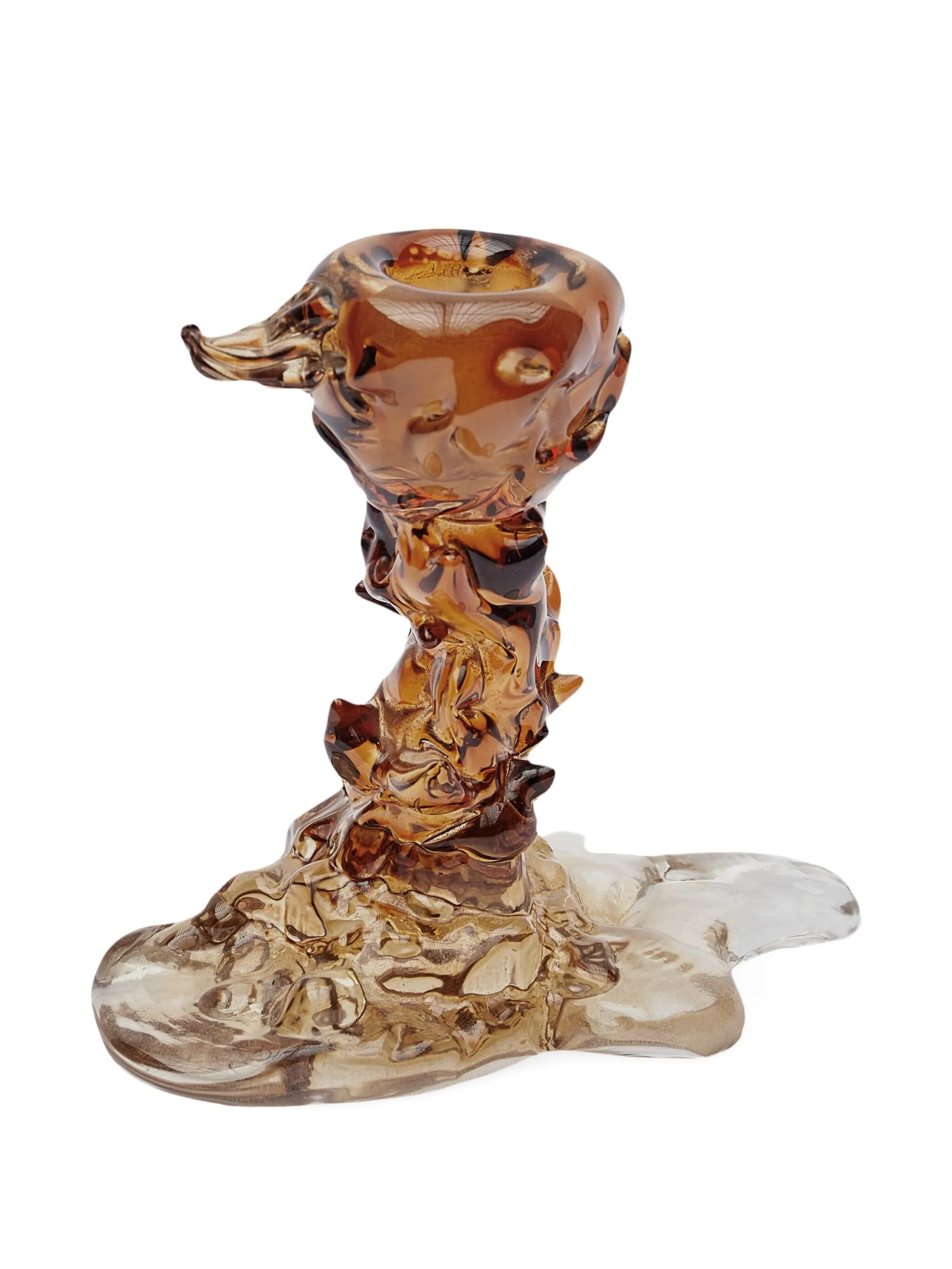 sculptural glass candle holder