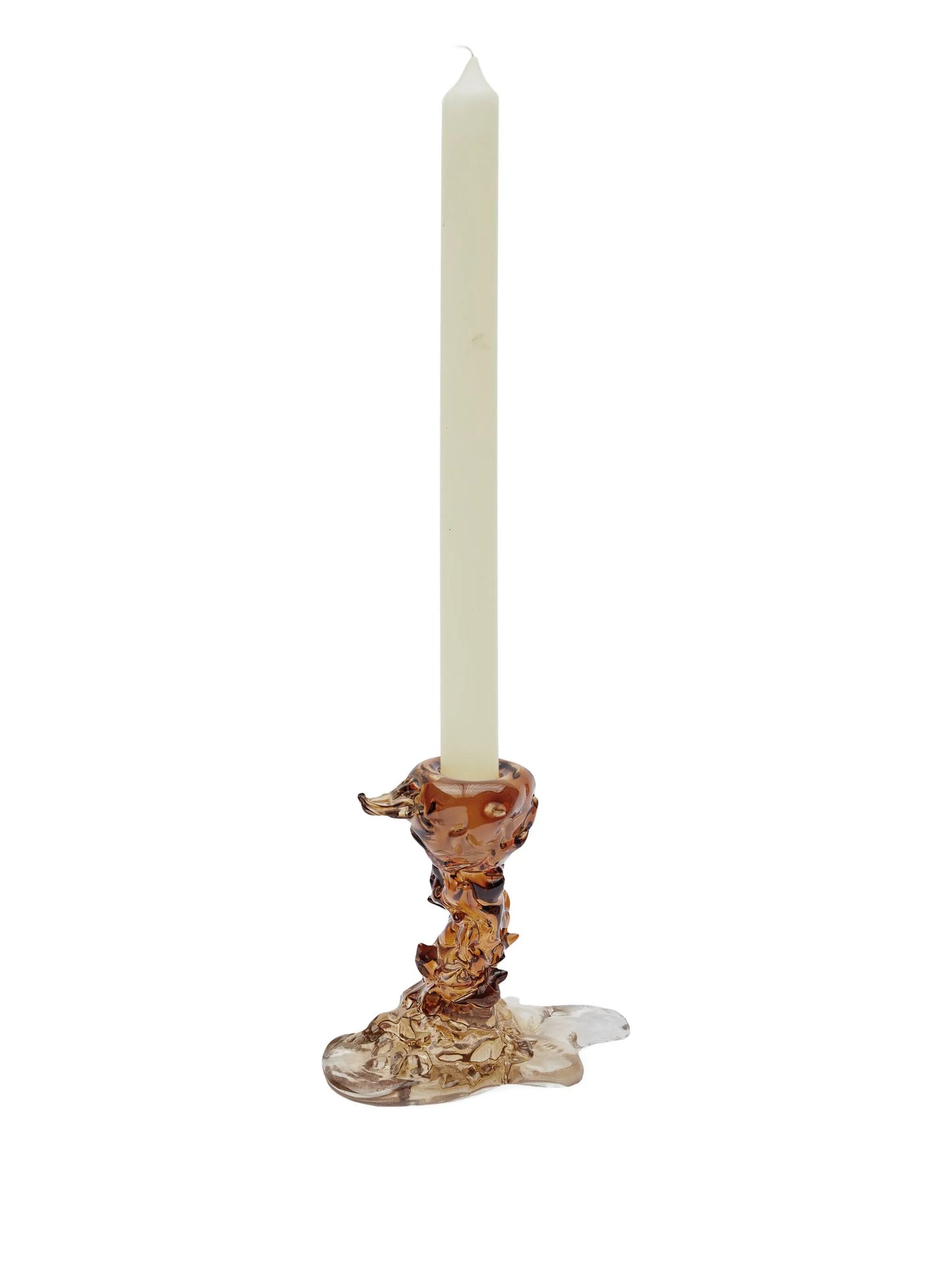 sculptural glass candle holder