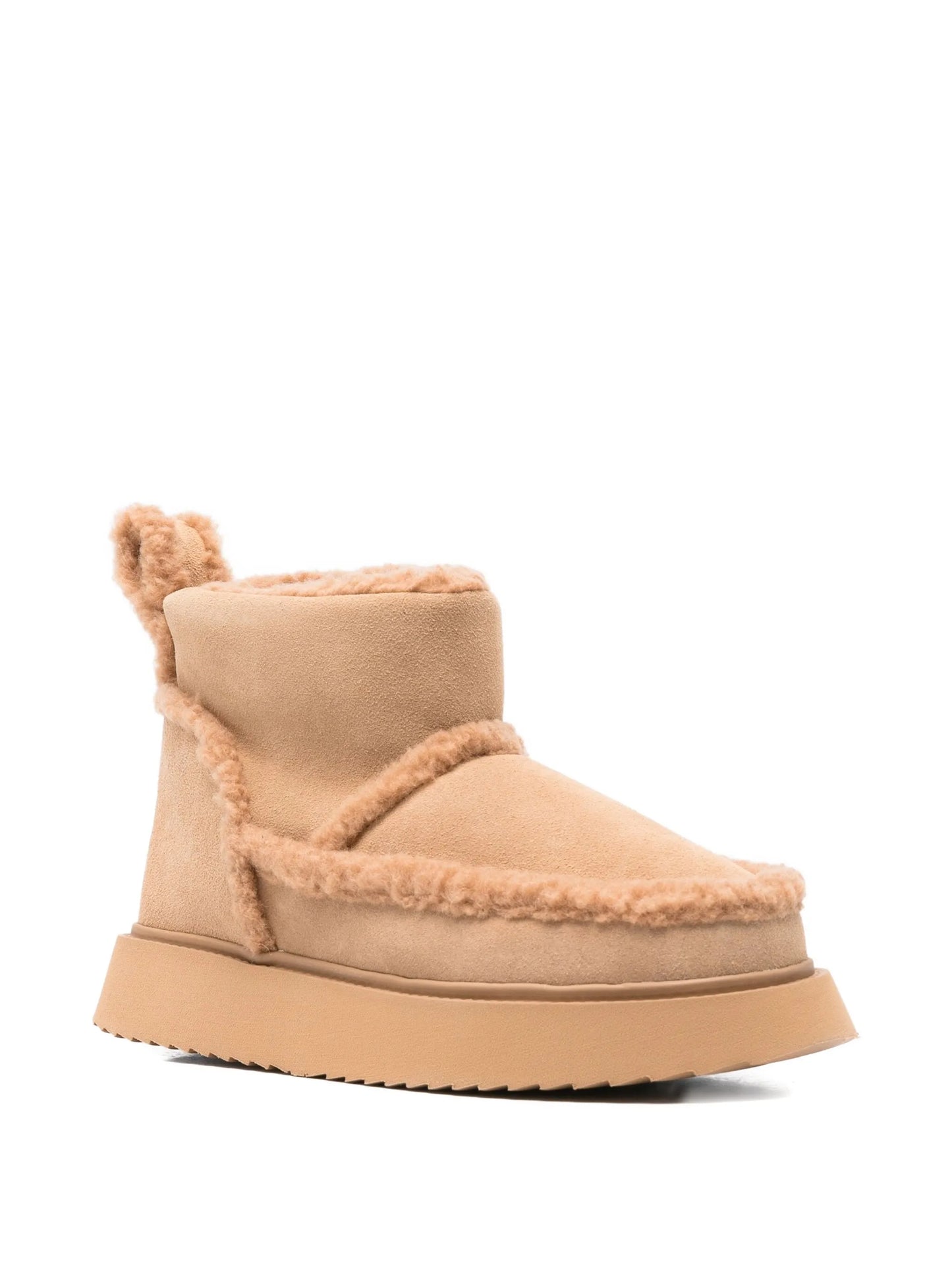 shearling-trim ankle boots