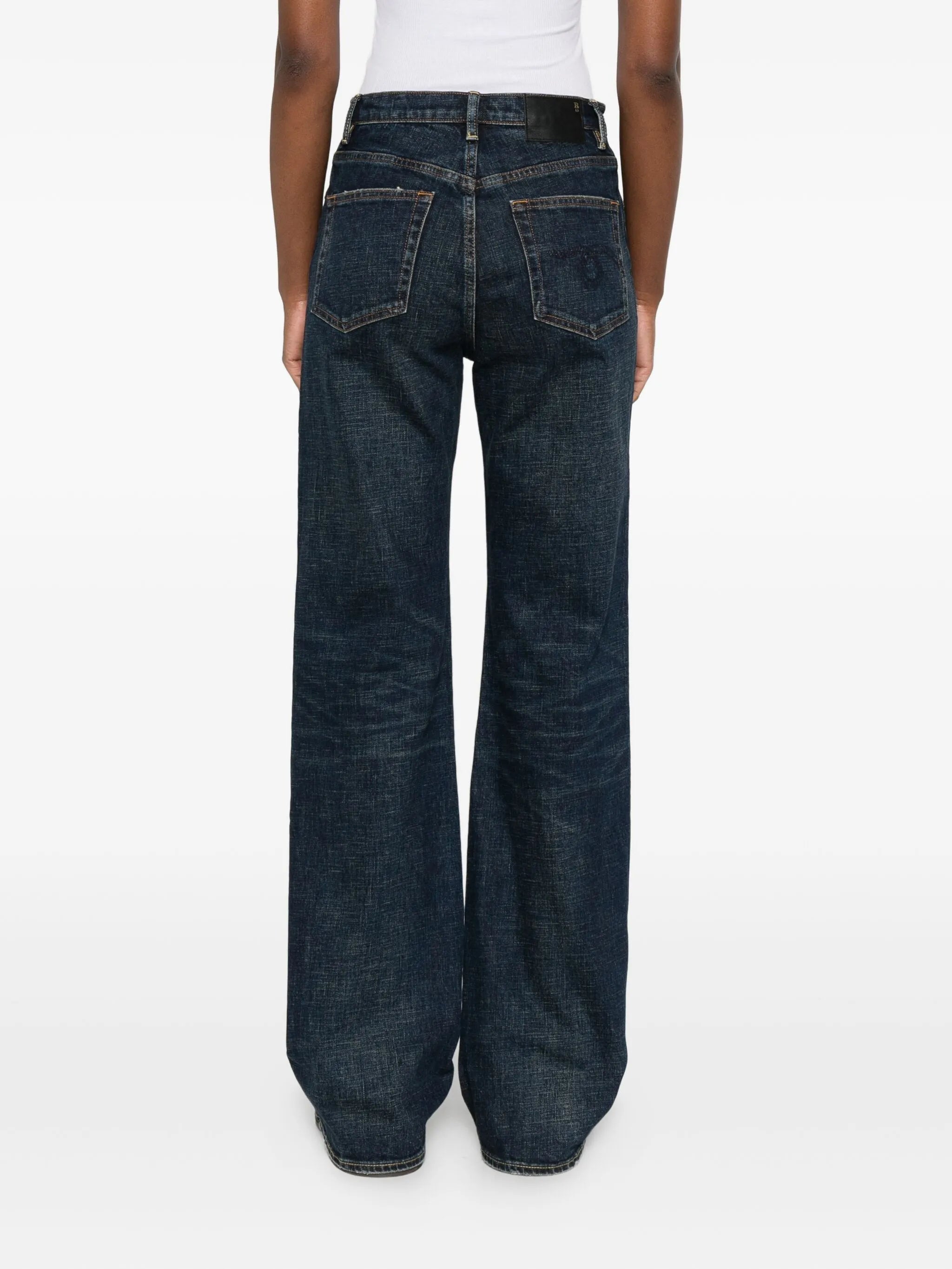 high-waisted jeans
