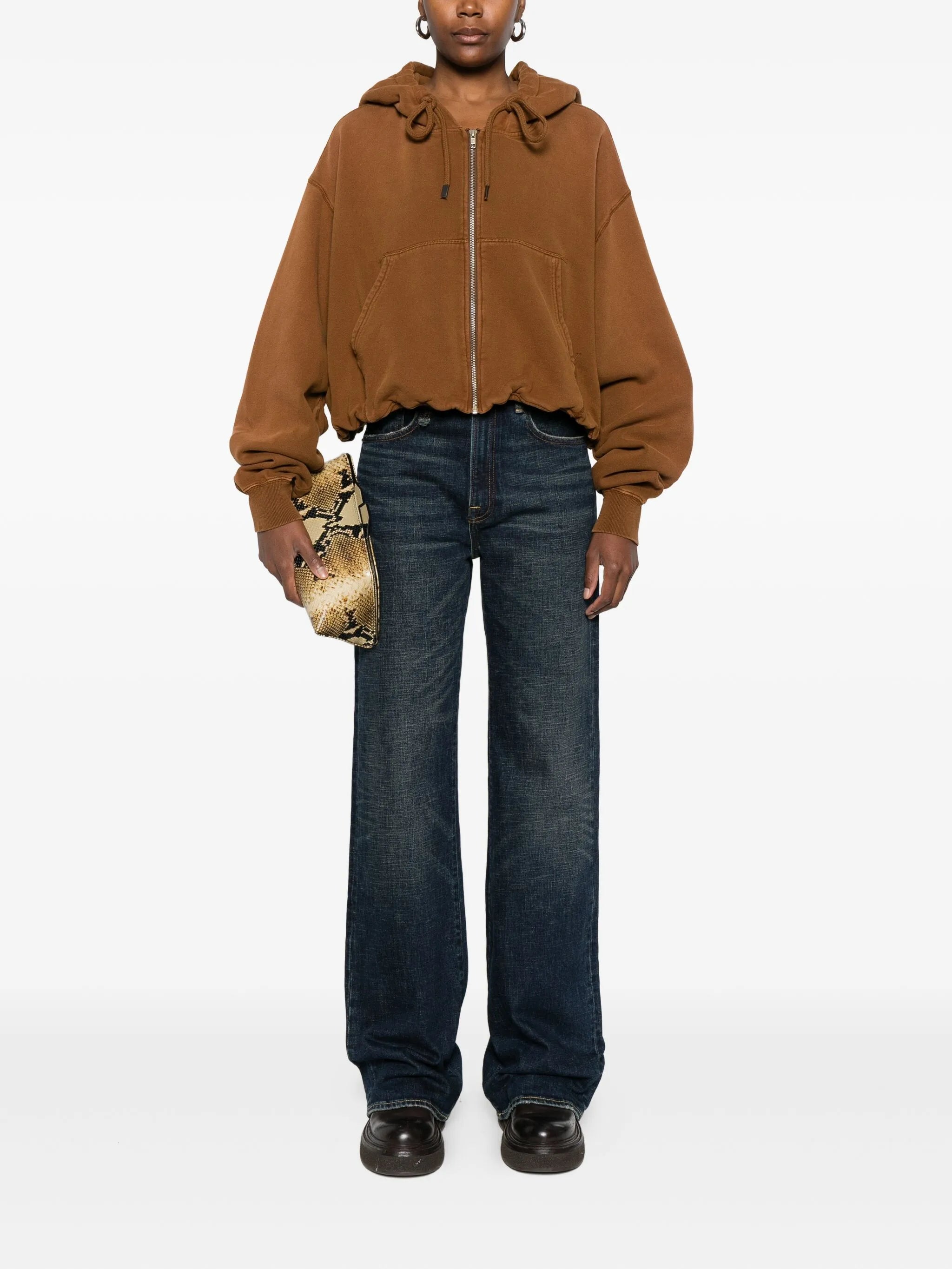 high-waisted jeans