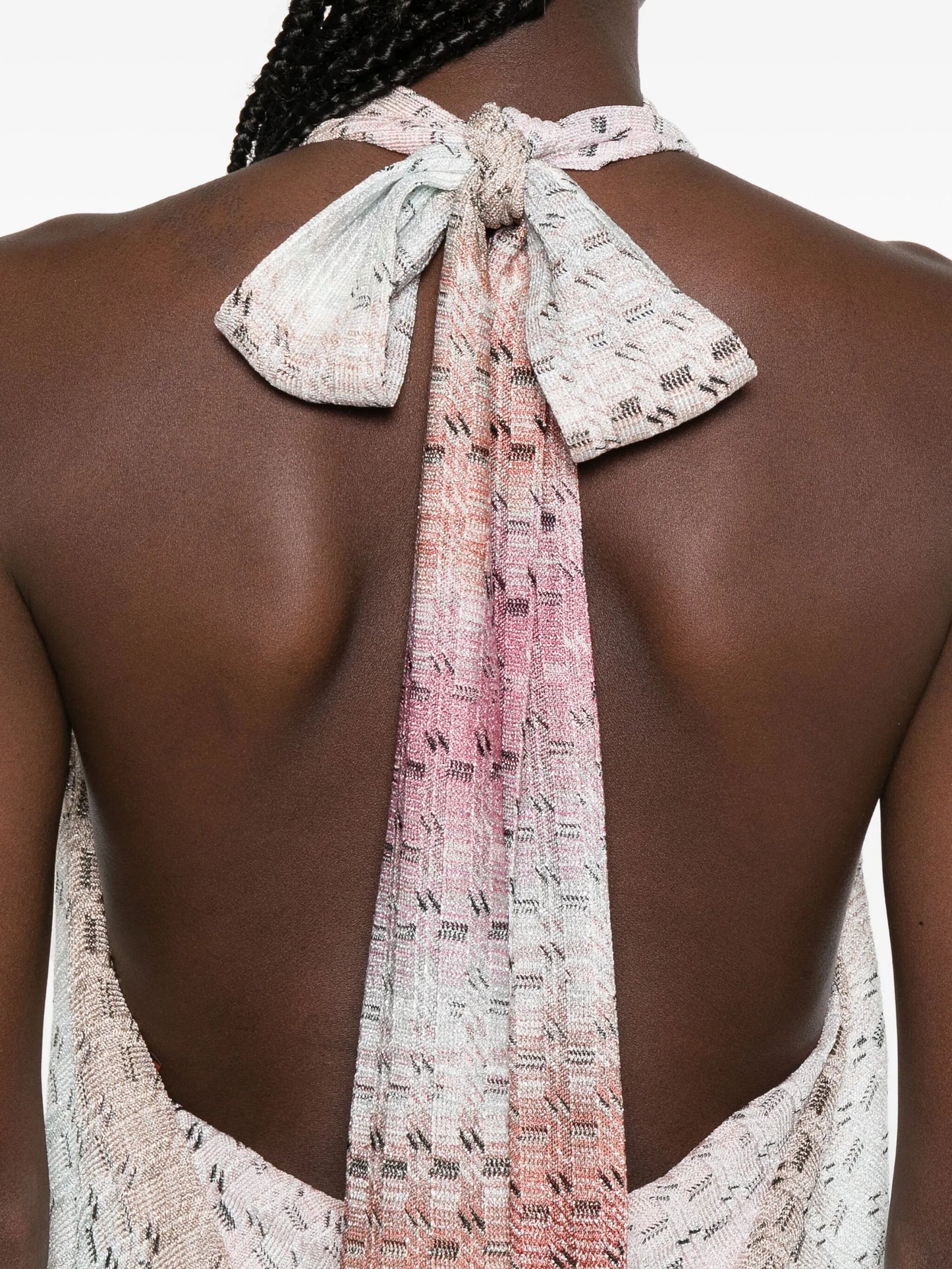 chevron highneck maxi dress