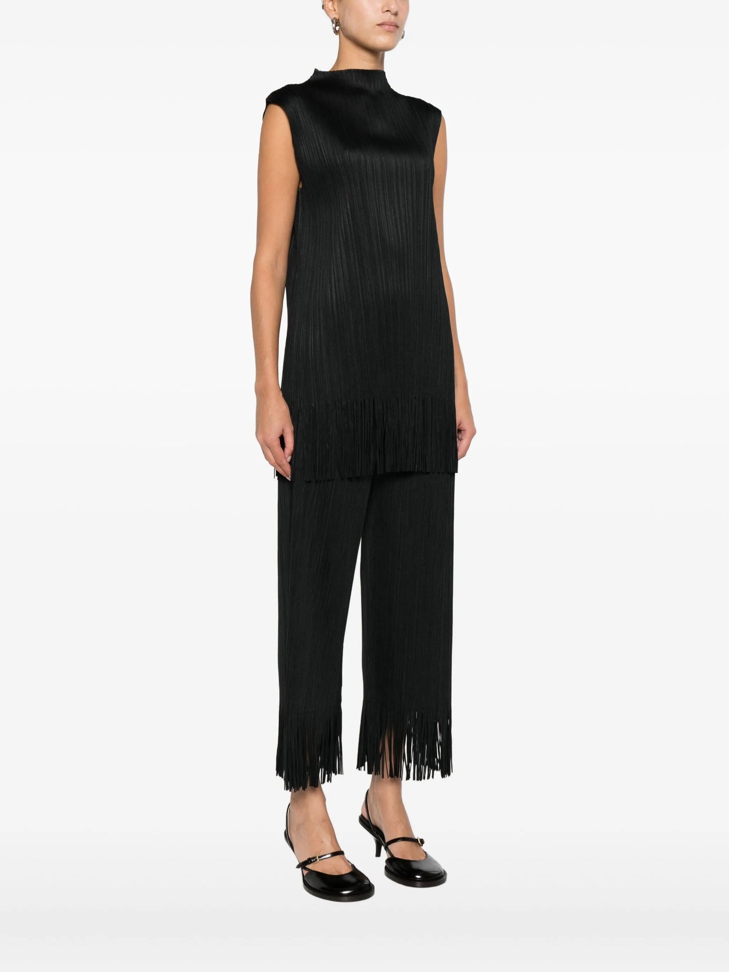 pleated fringe top
