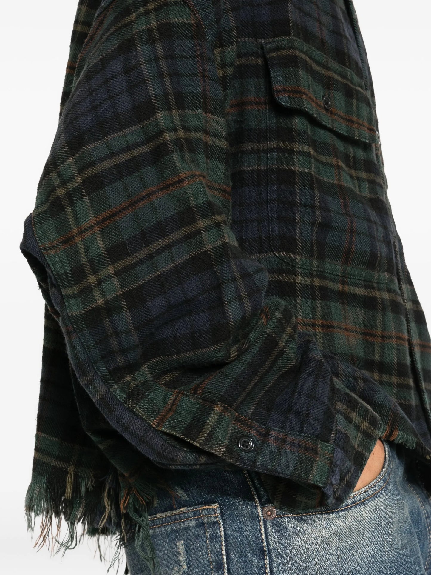 frayed plaid shirt