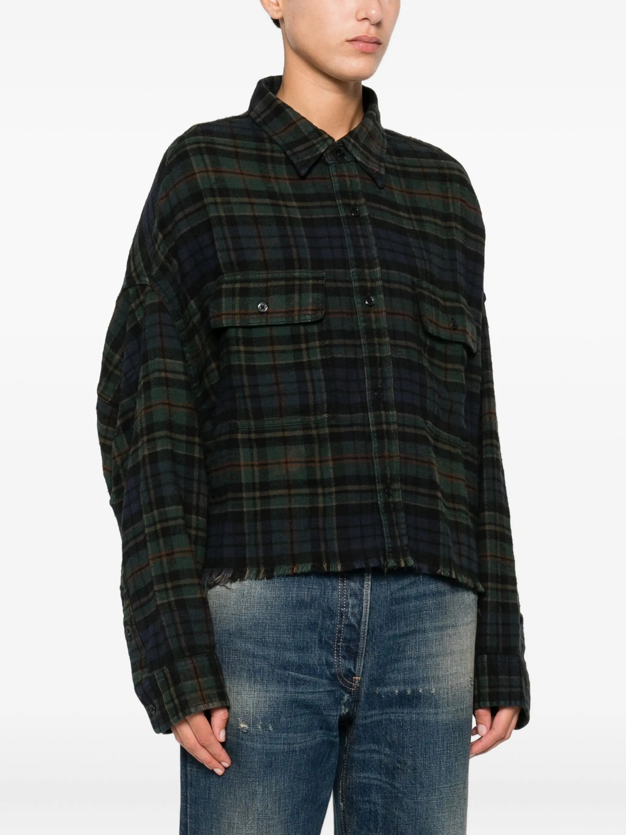 frayed plaid shirt