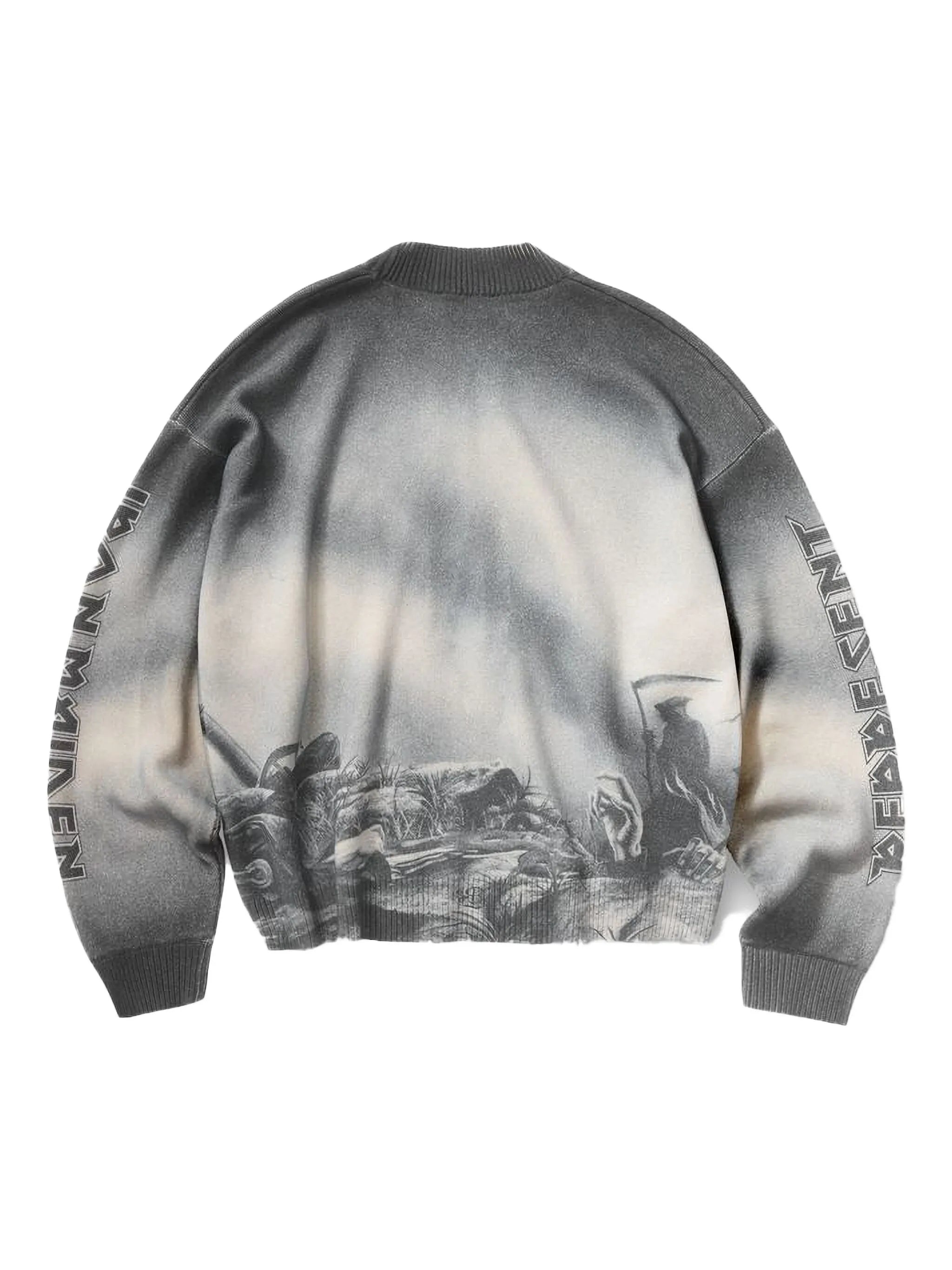 graphic-print crew-neck sweater