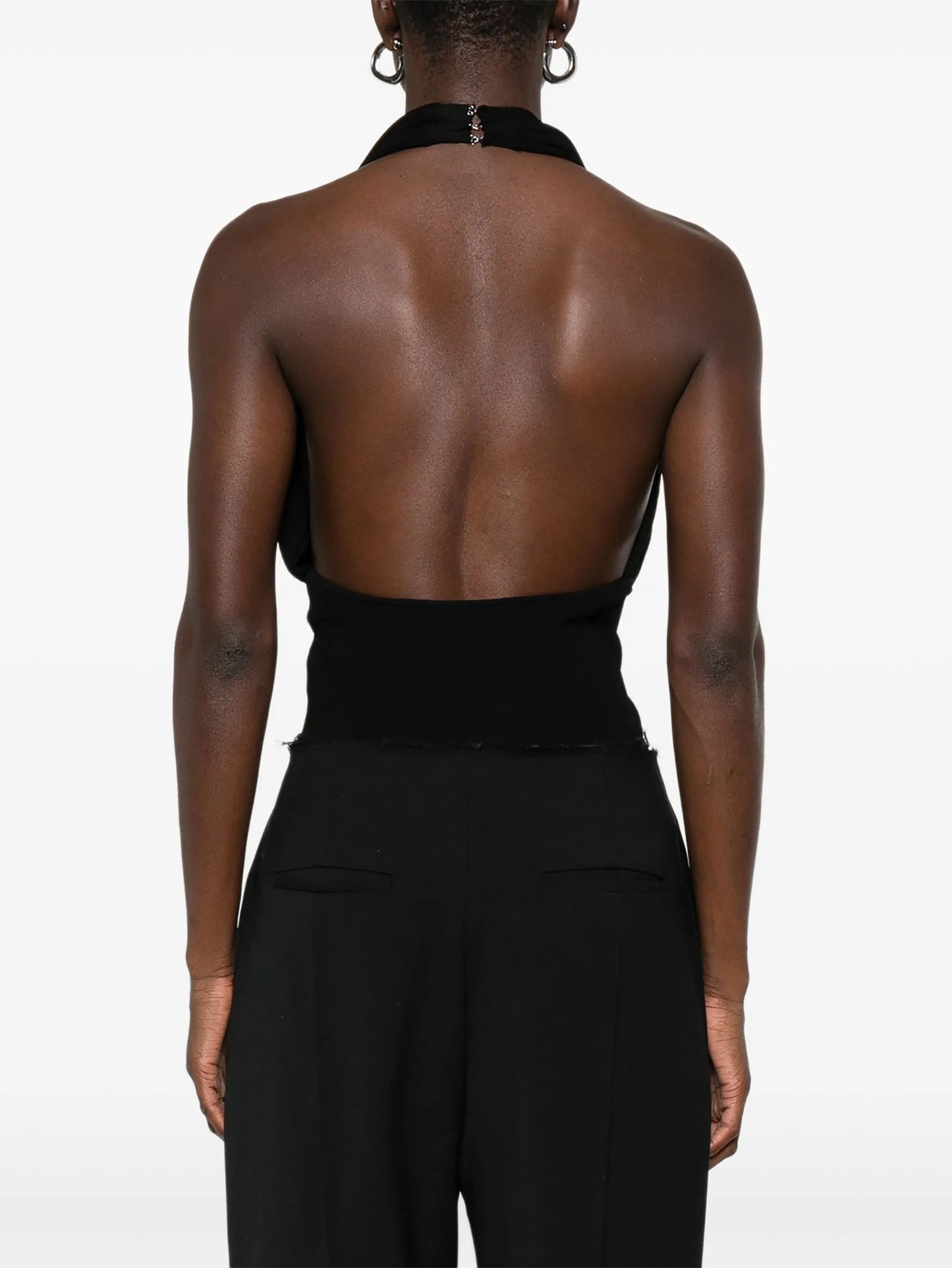 draped halterneck bodysuit