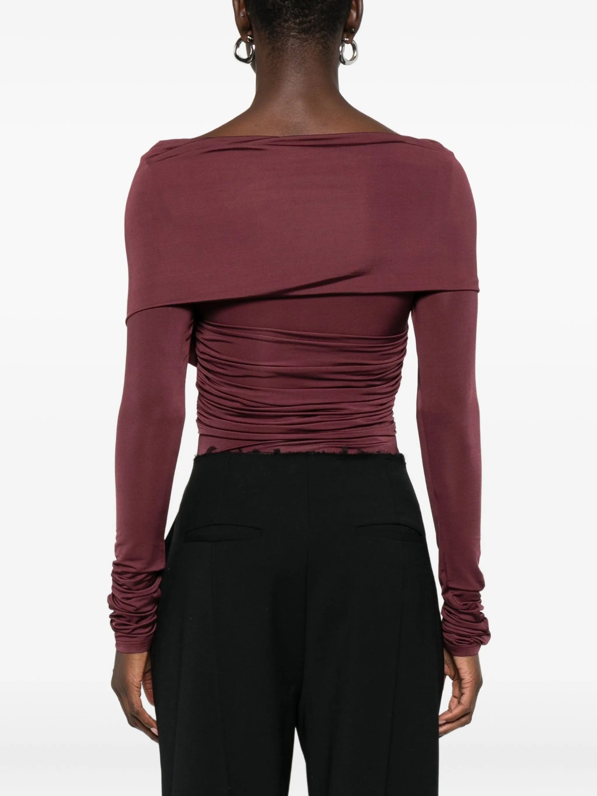 Otto draped long-sleeve bodysuit