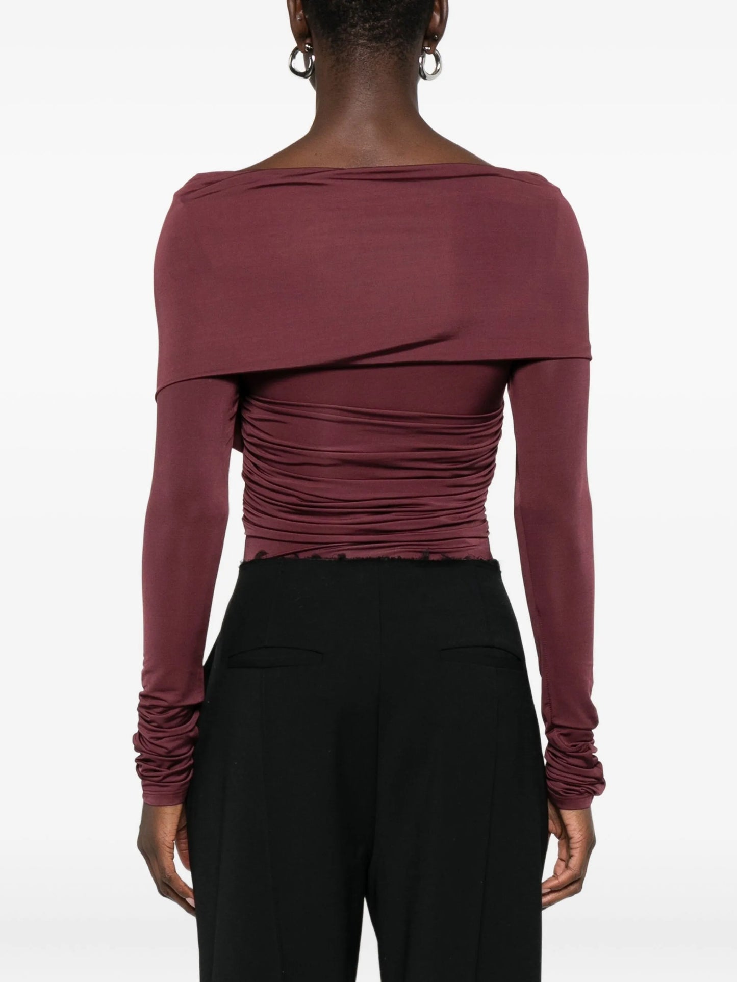Otto draped long-sleeve bodysuit