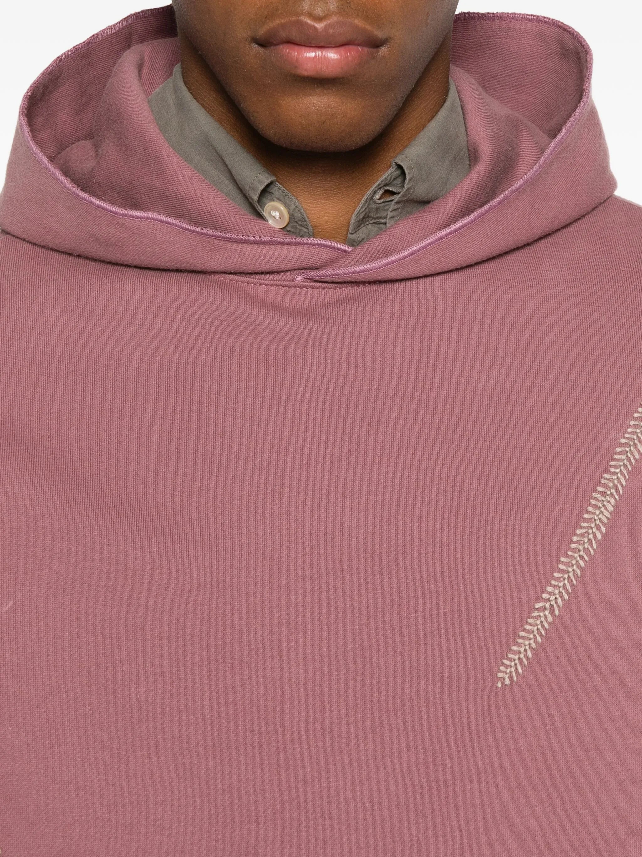 embroidered-panel hoodie