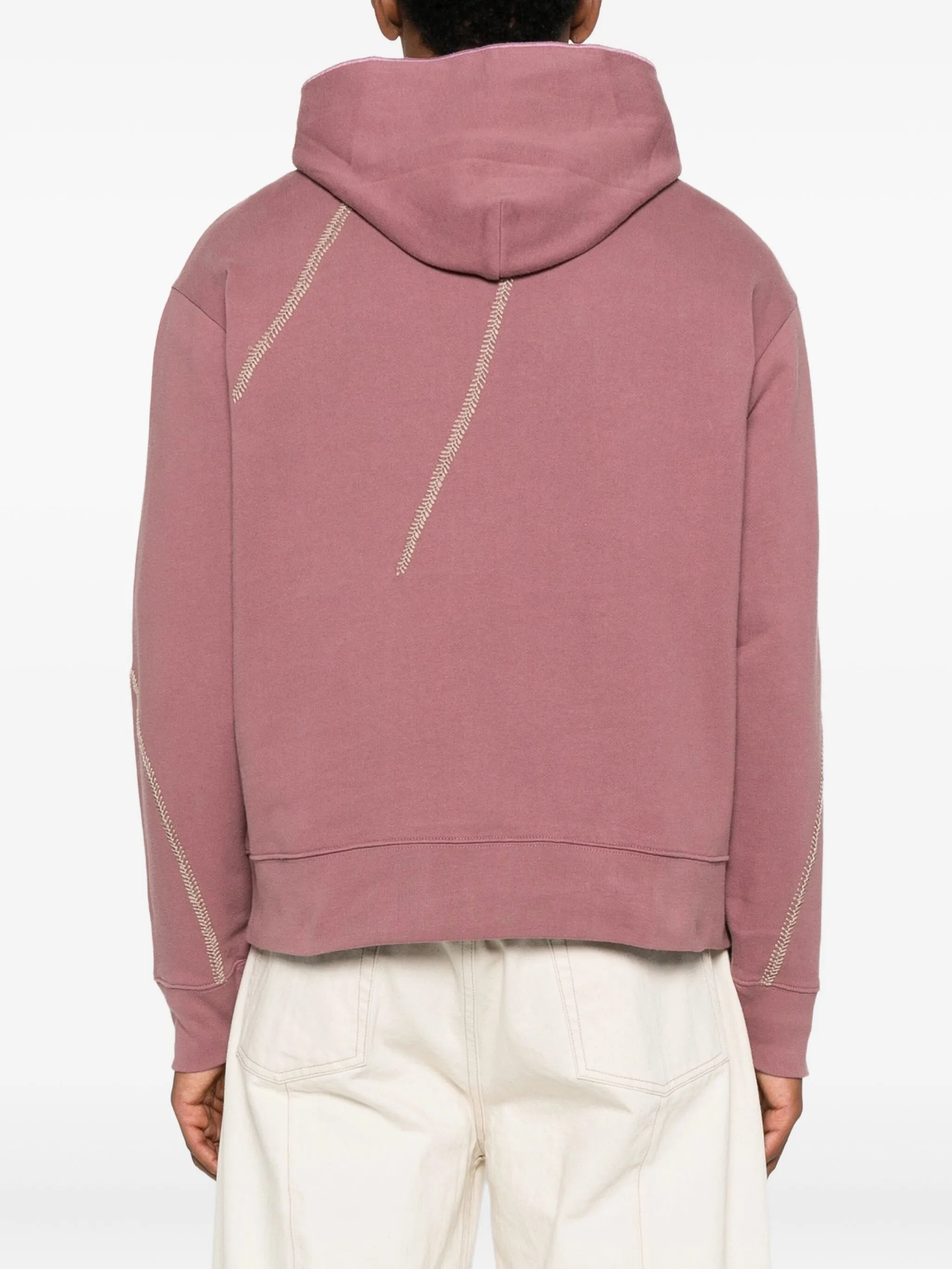 embroidered-panel hoodie