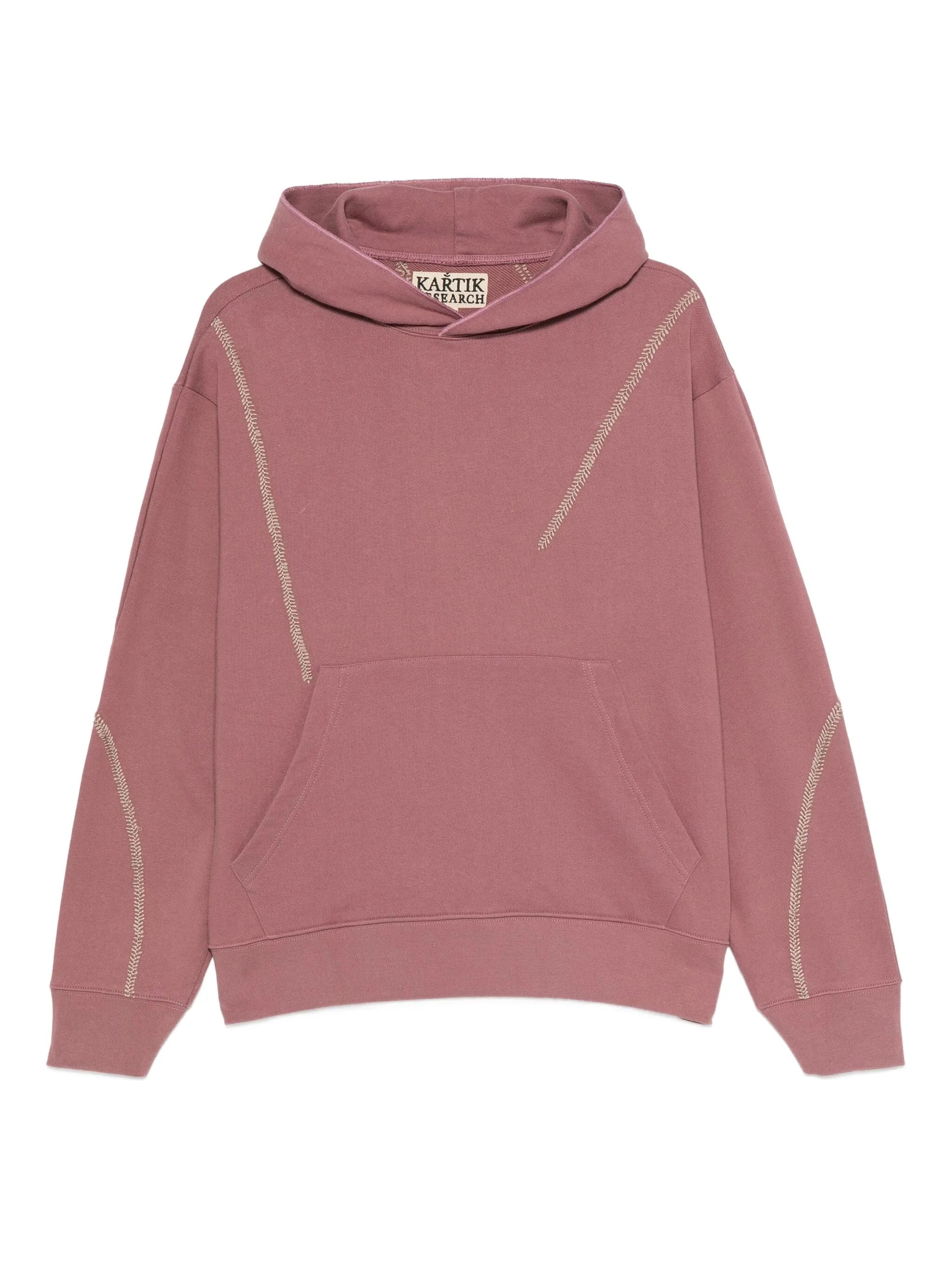 embroidered-panel hoodie