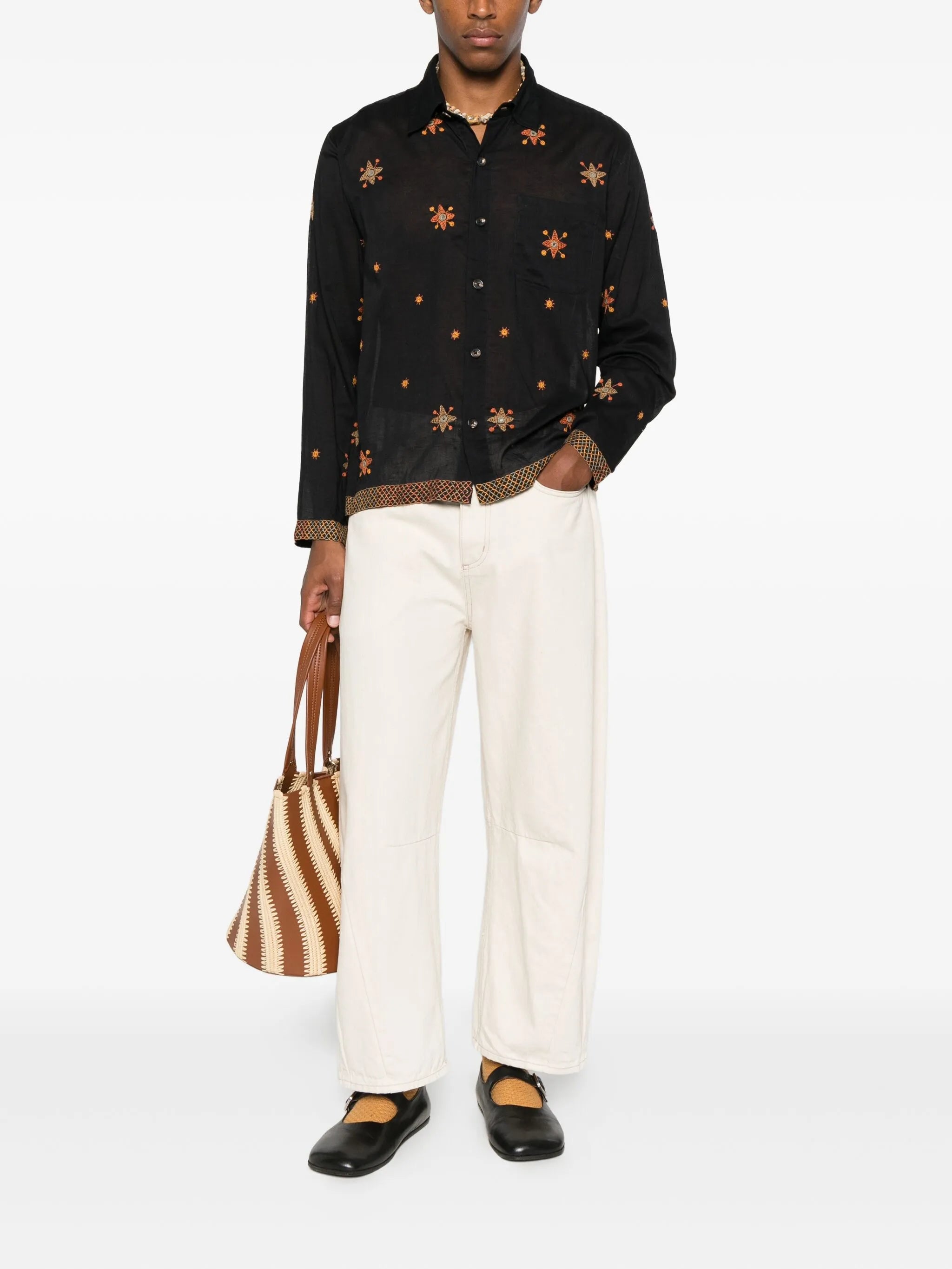 star-embroidered shirt