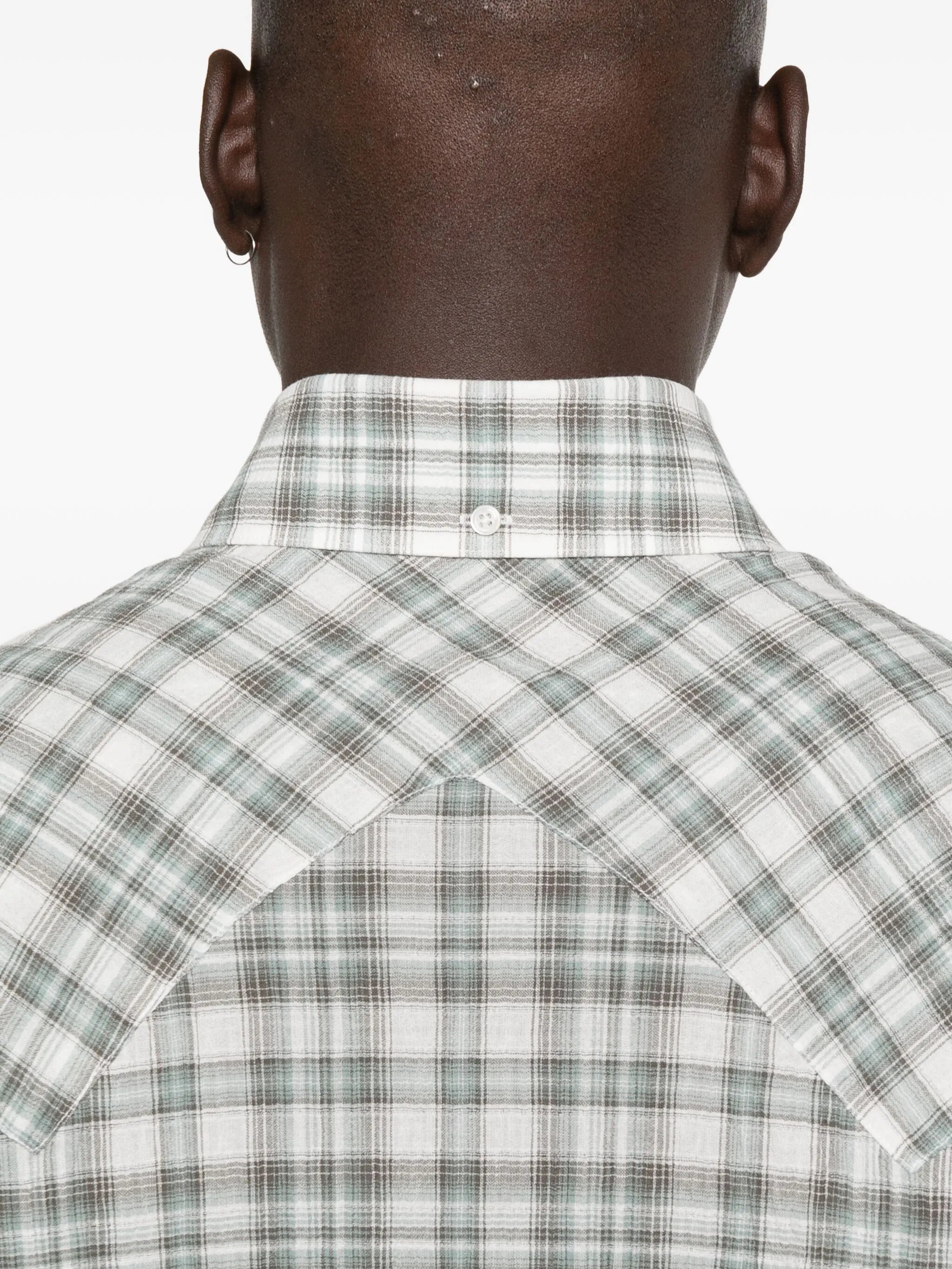 plaid button-up shirt