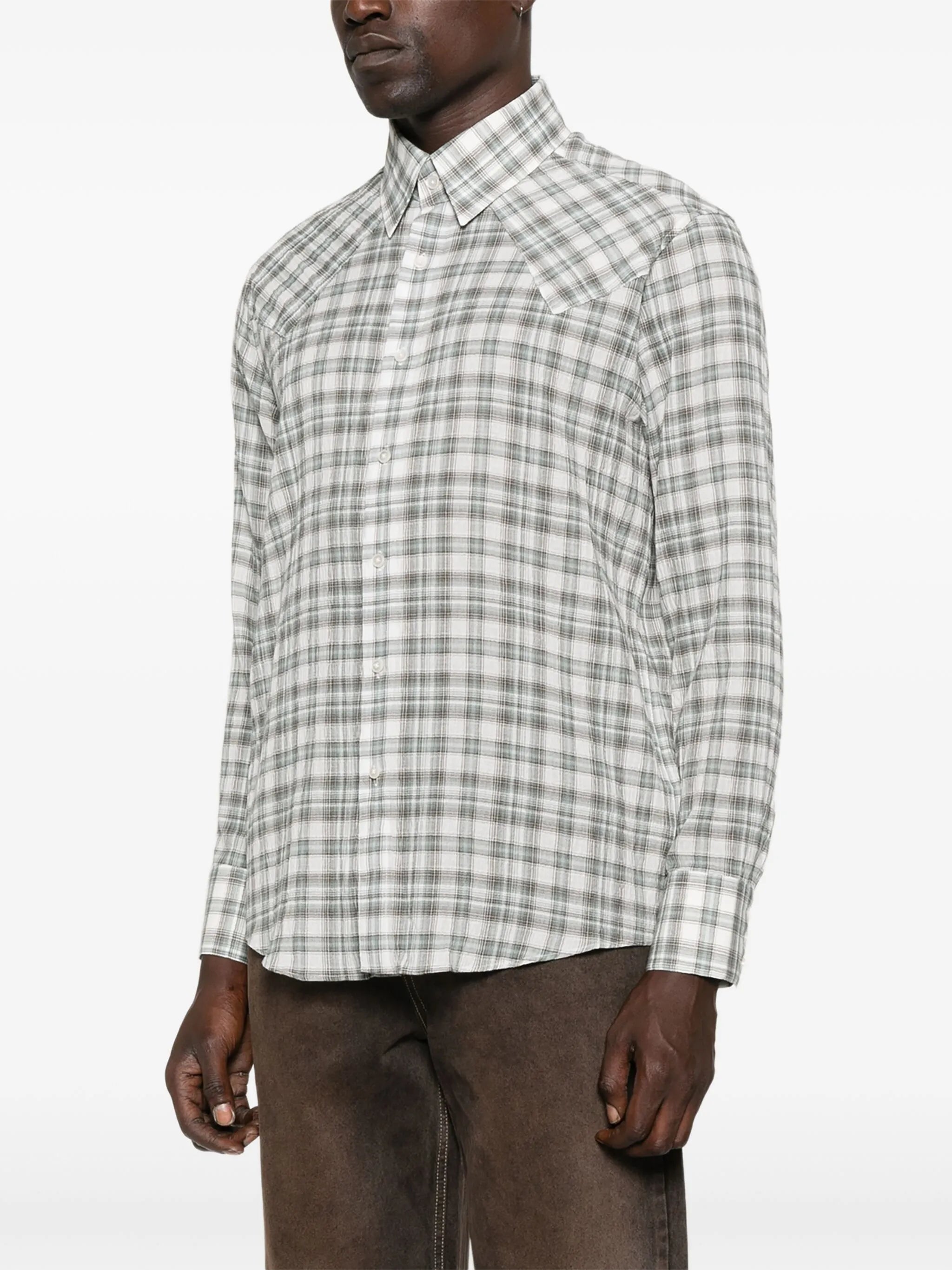 plaid button-up shirt