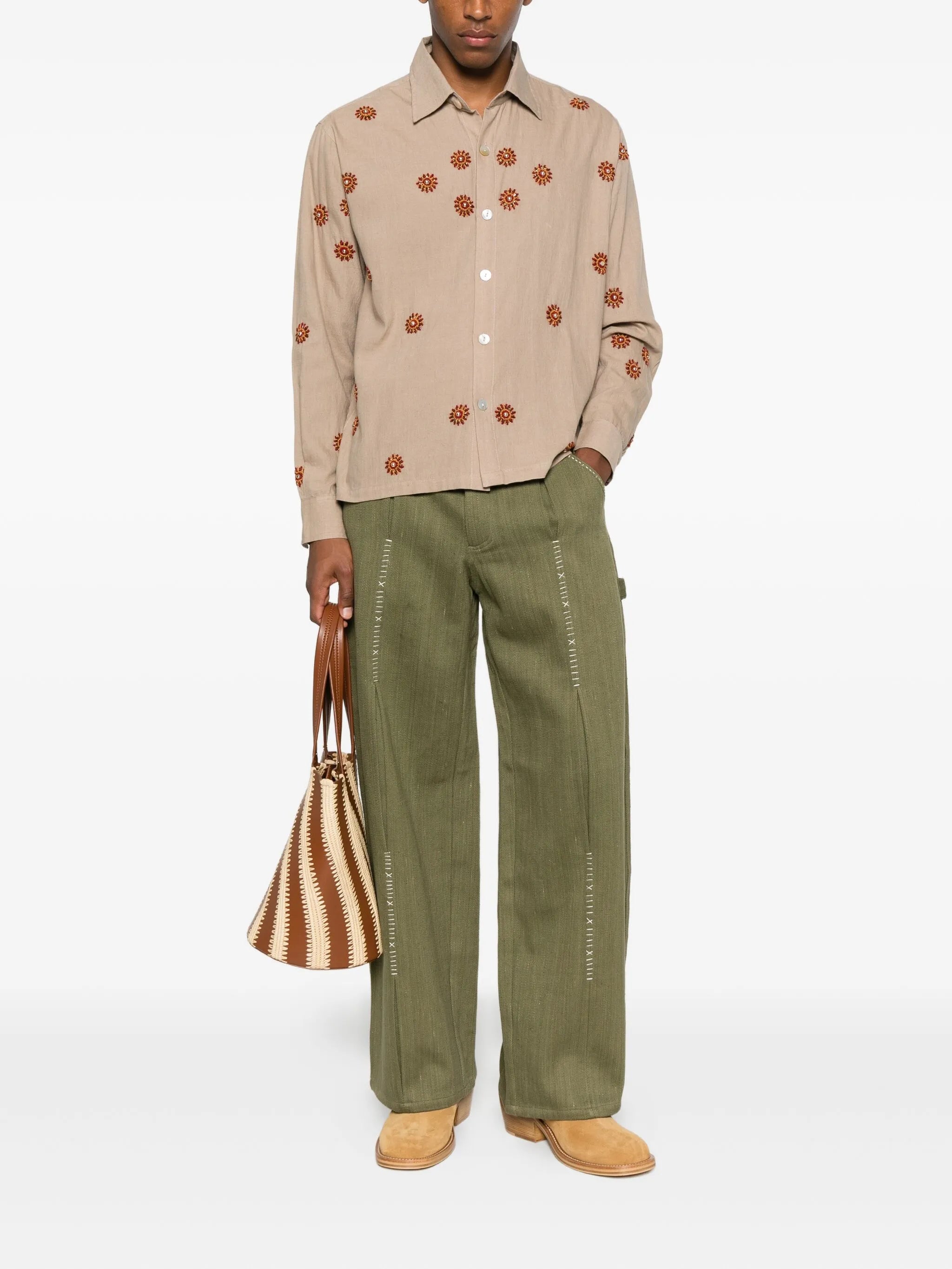 embroidered floral shirt