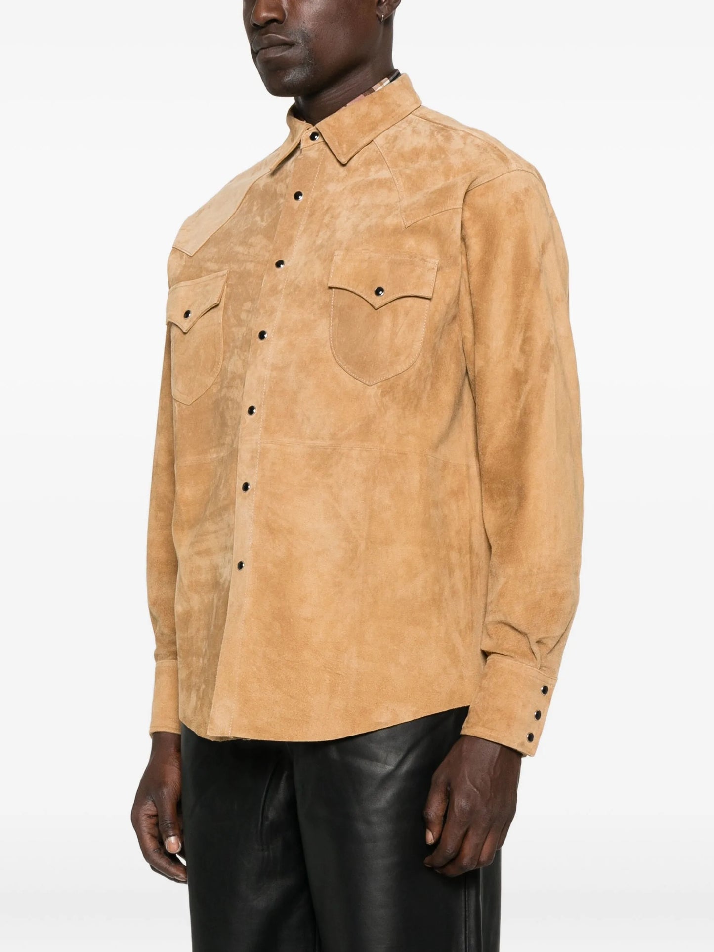 Western-style suede shirt