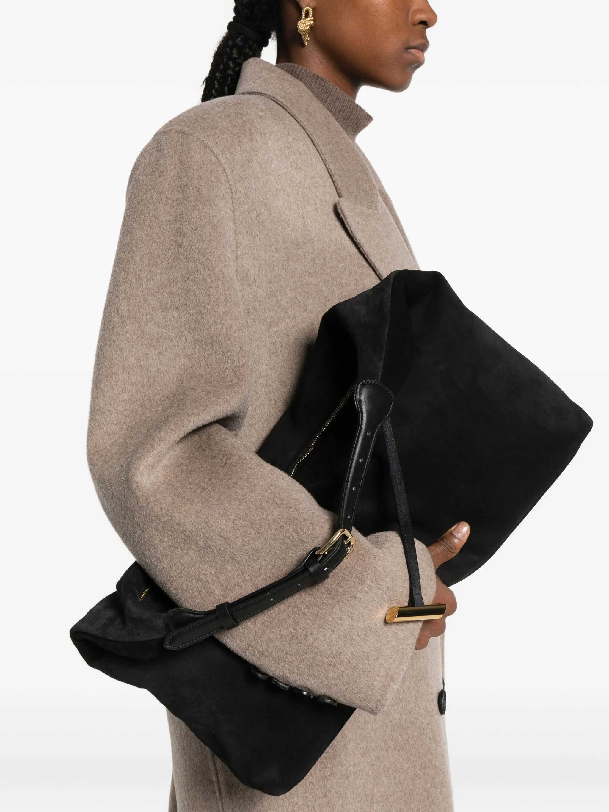 suede bucket bag
