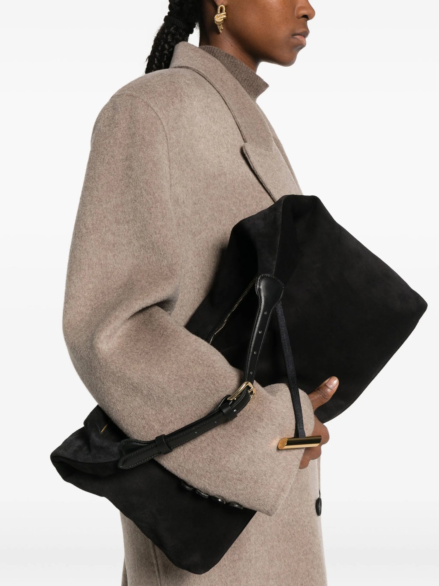 suede bucket bag