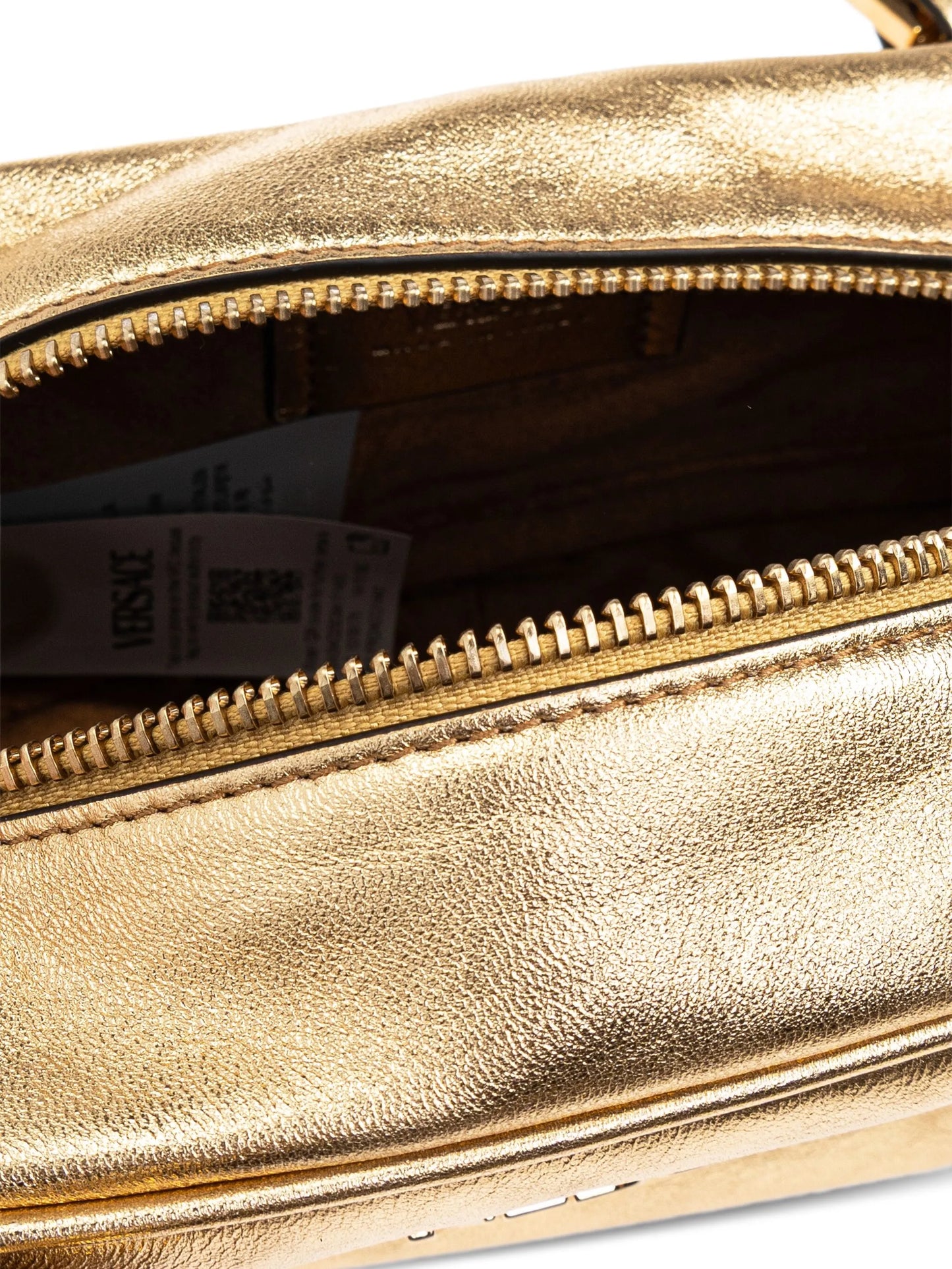metallic leather shoulder bag