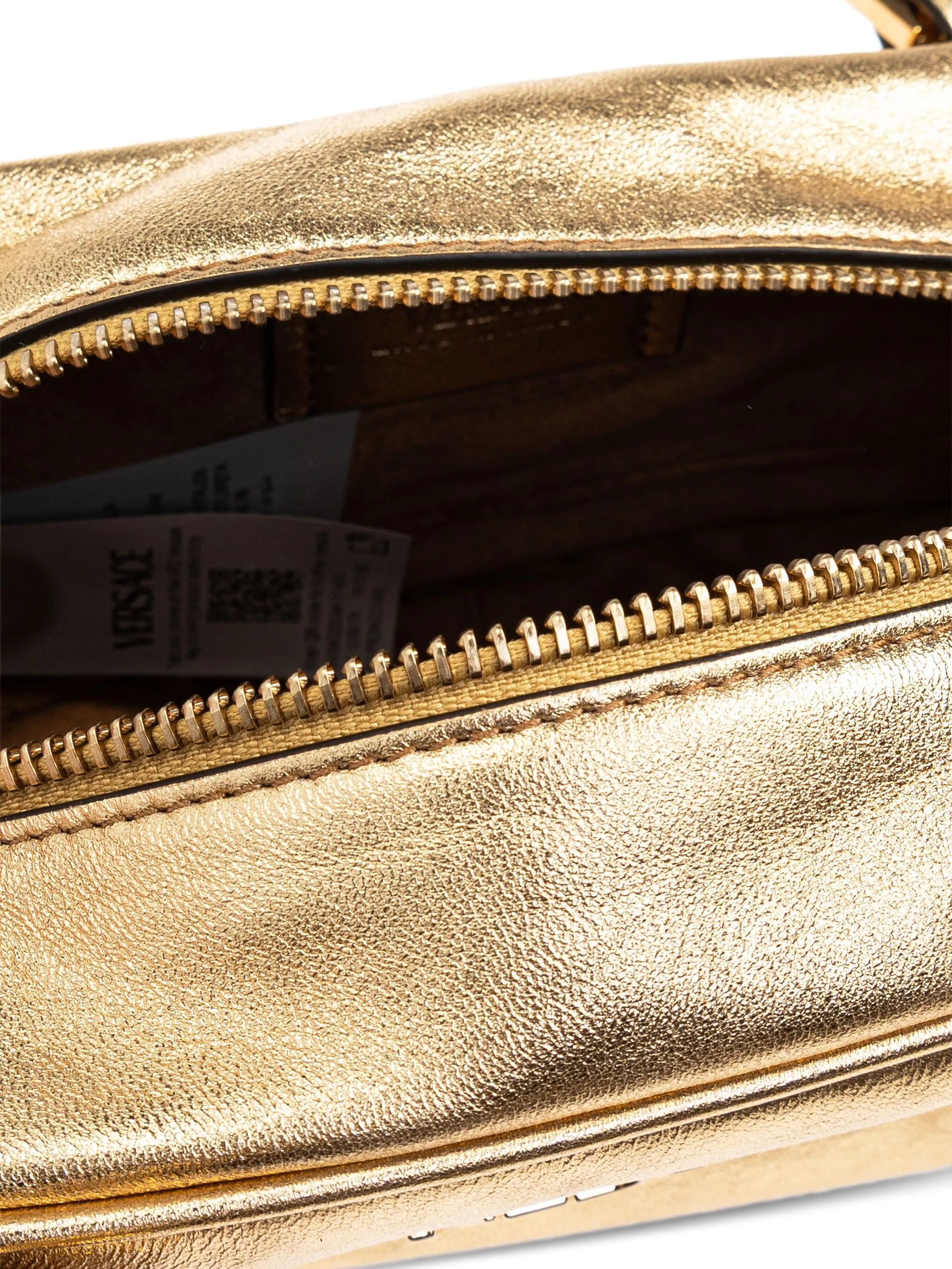 metallic leather shoulder bag
