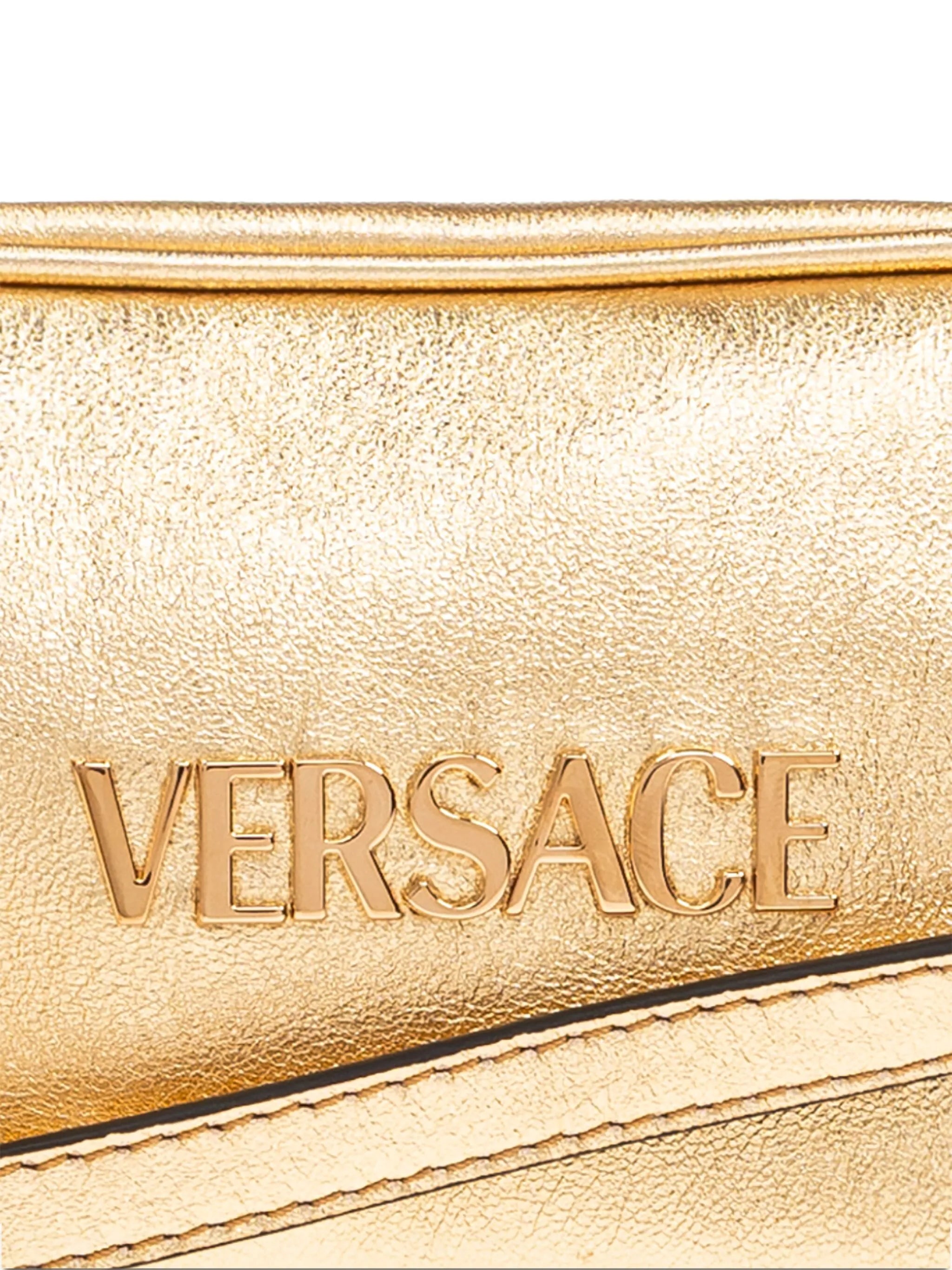 metallic leather shoulder bag
