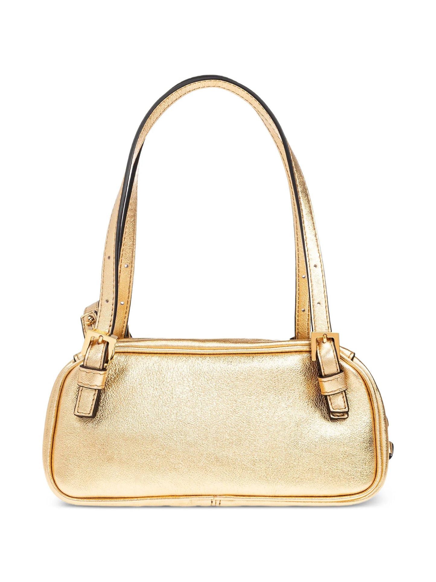 metallic leather shoulder bag