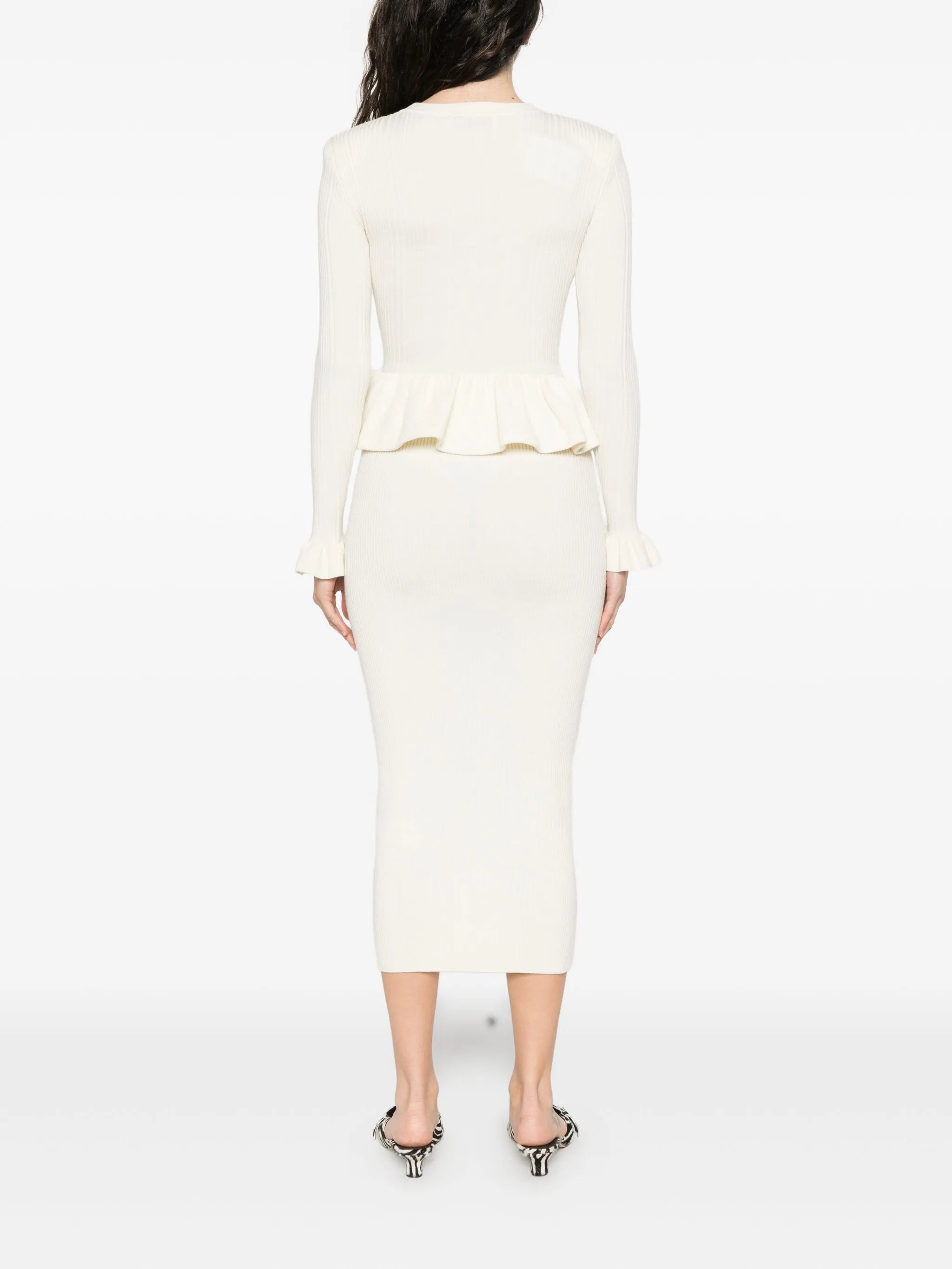 knitted asymmetric midi dress