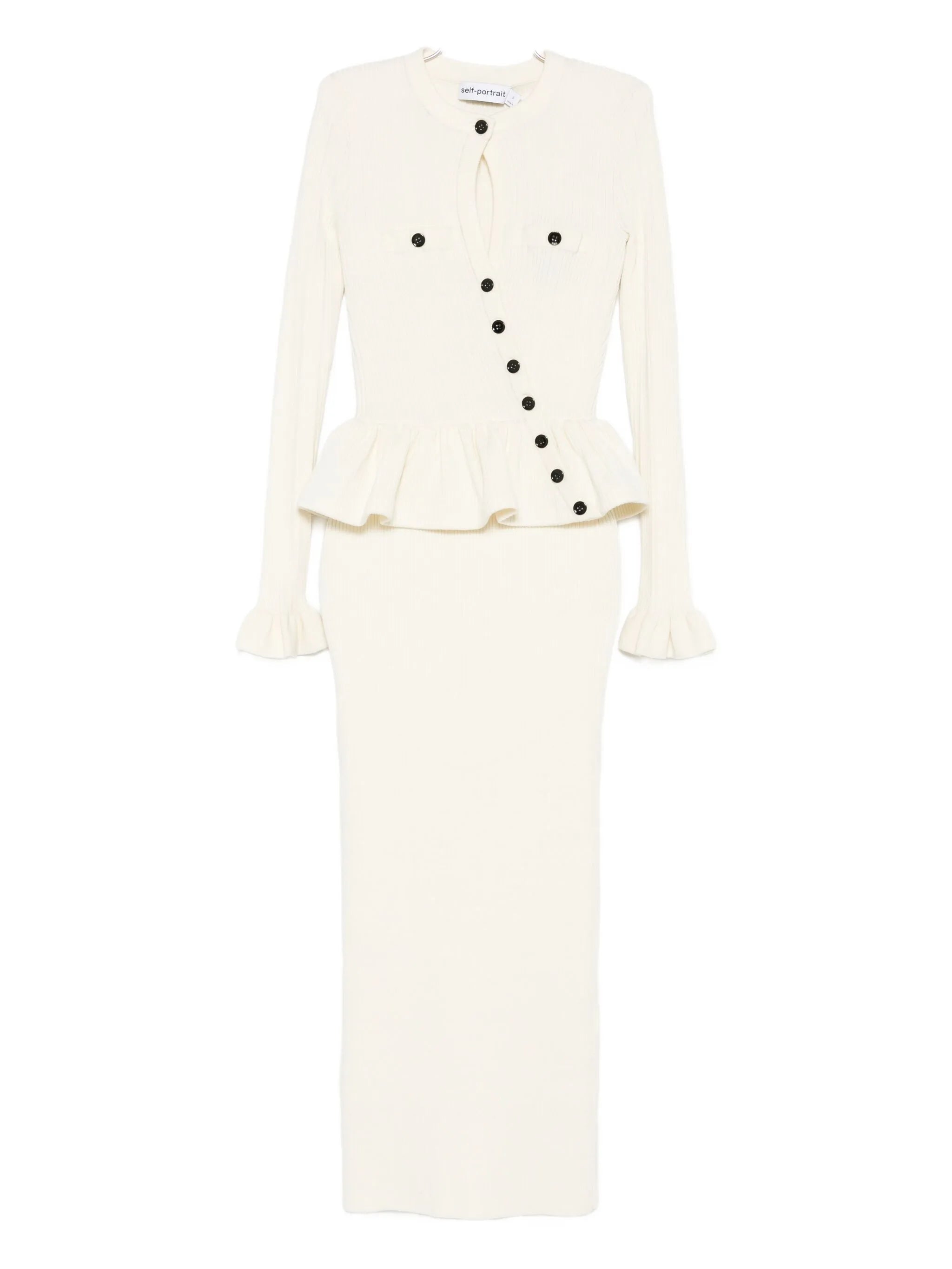 knitted asymmetric midi dress