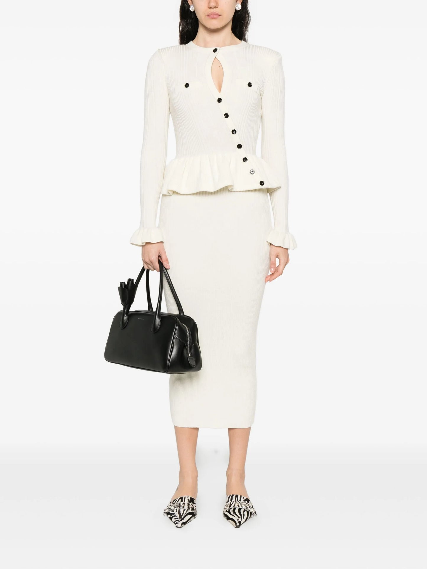 knitted asymmetric midi dress