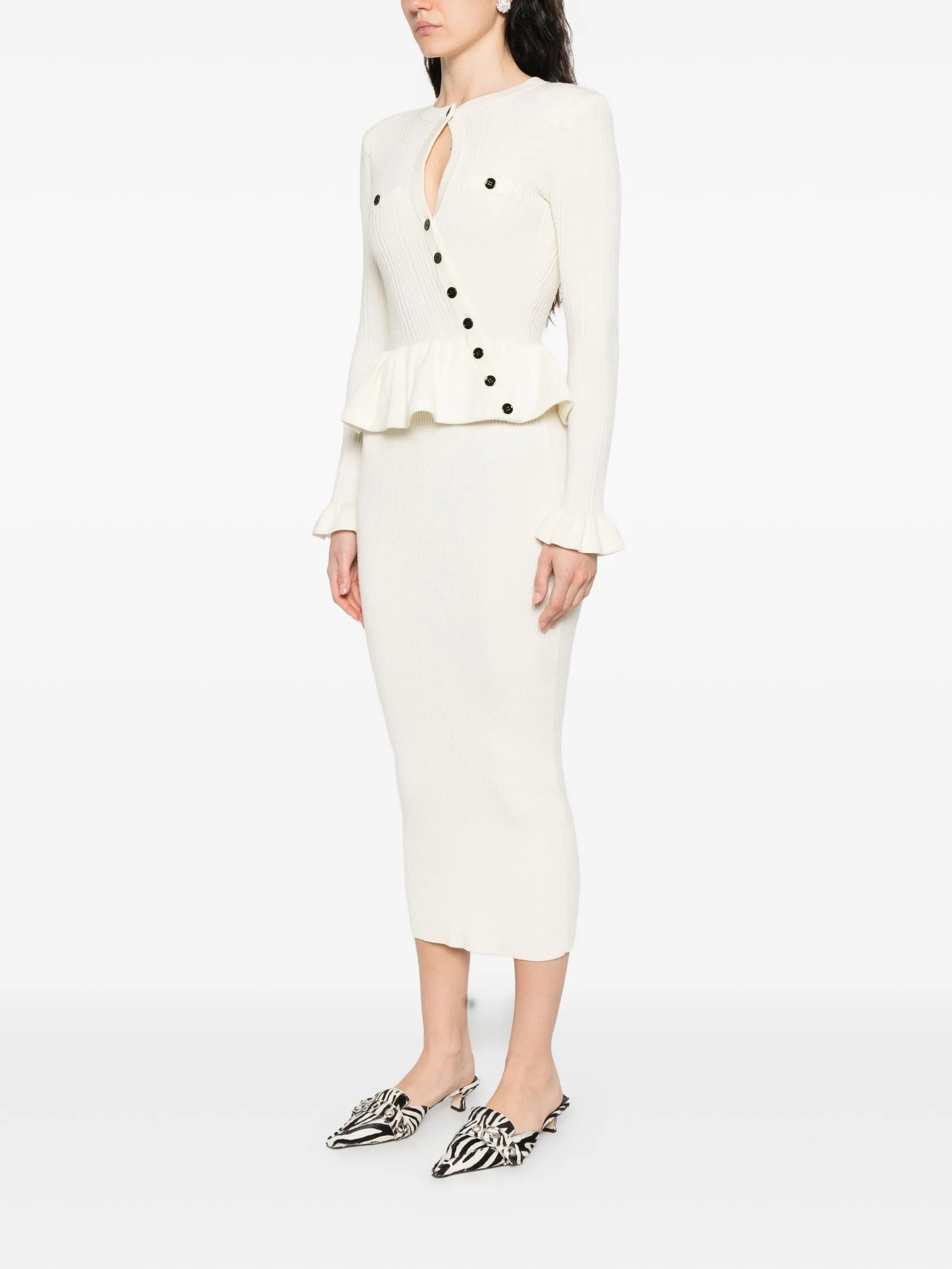 knitted asymmetric midi dress