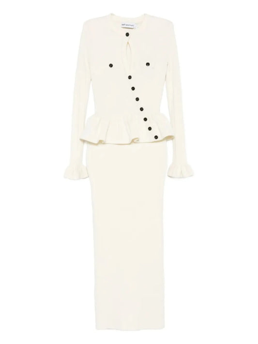 knitted asymmetric midi dress