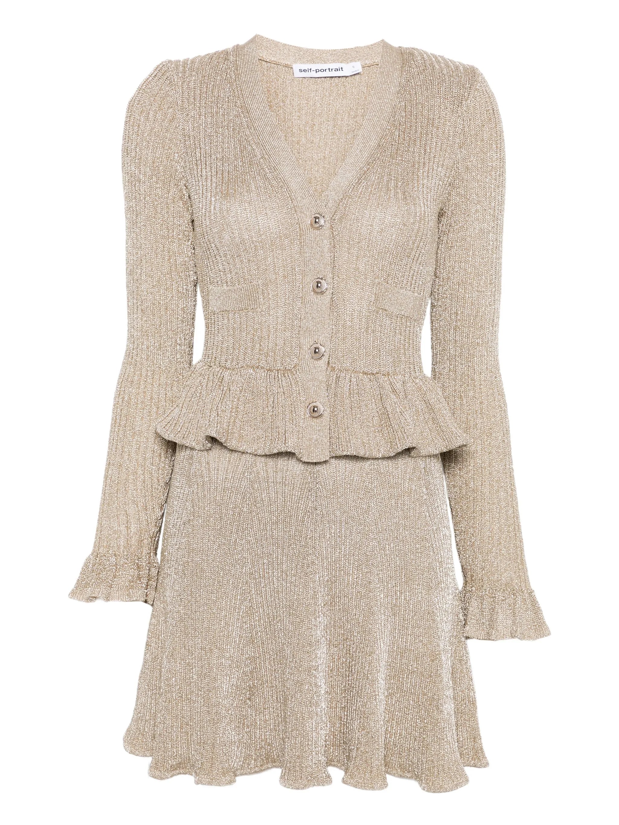 peplum-waist lurex mini dress