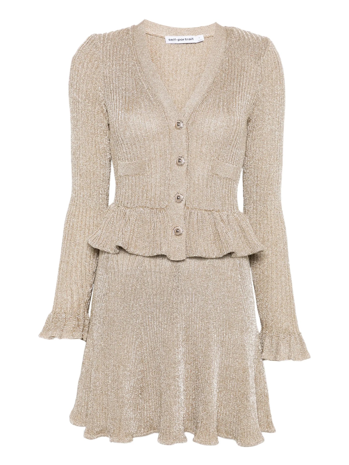 peplum-waist lurex mini dress