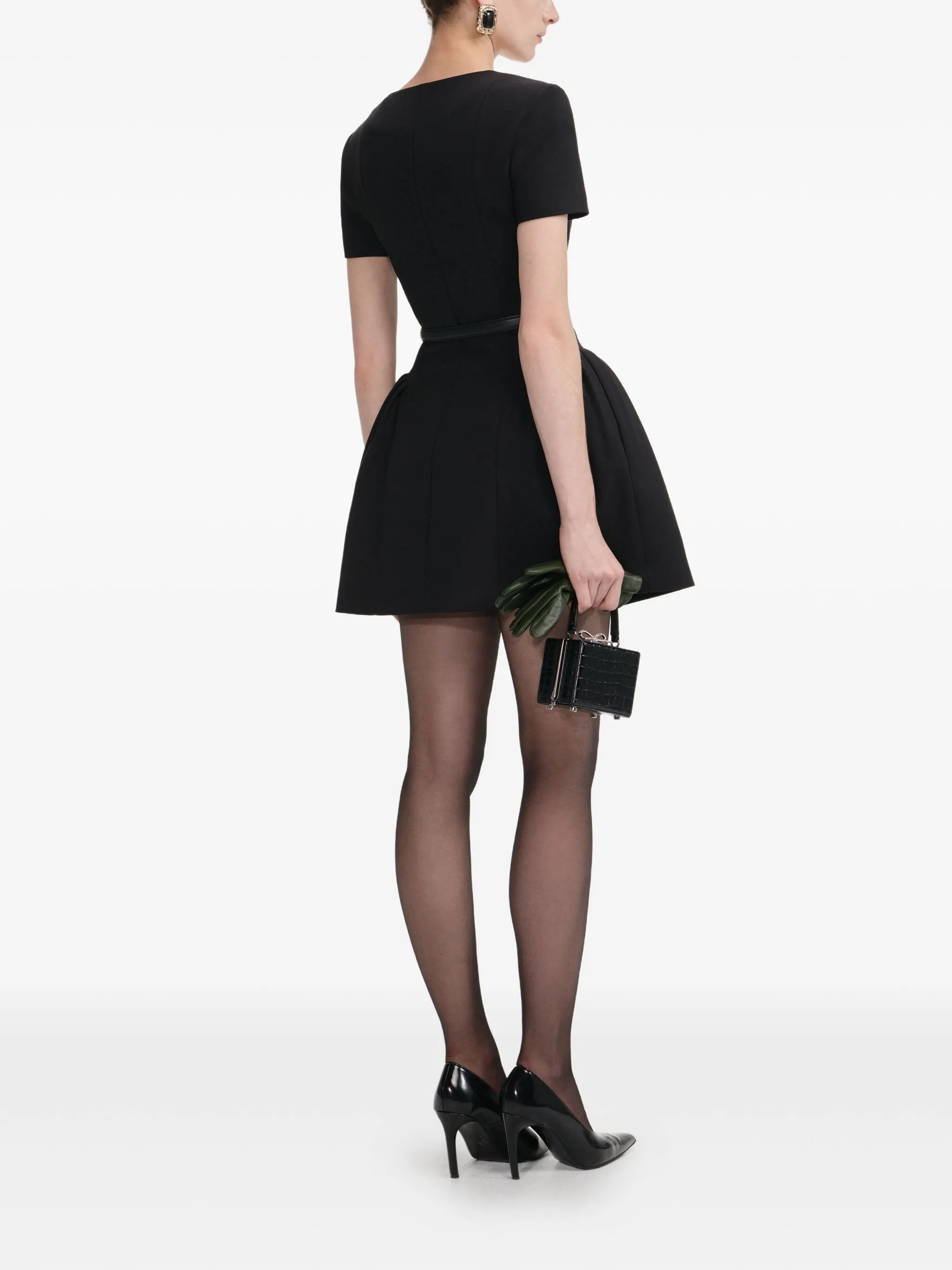 double-breasted short-sleeves mini dress