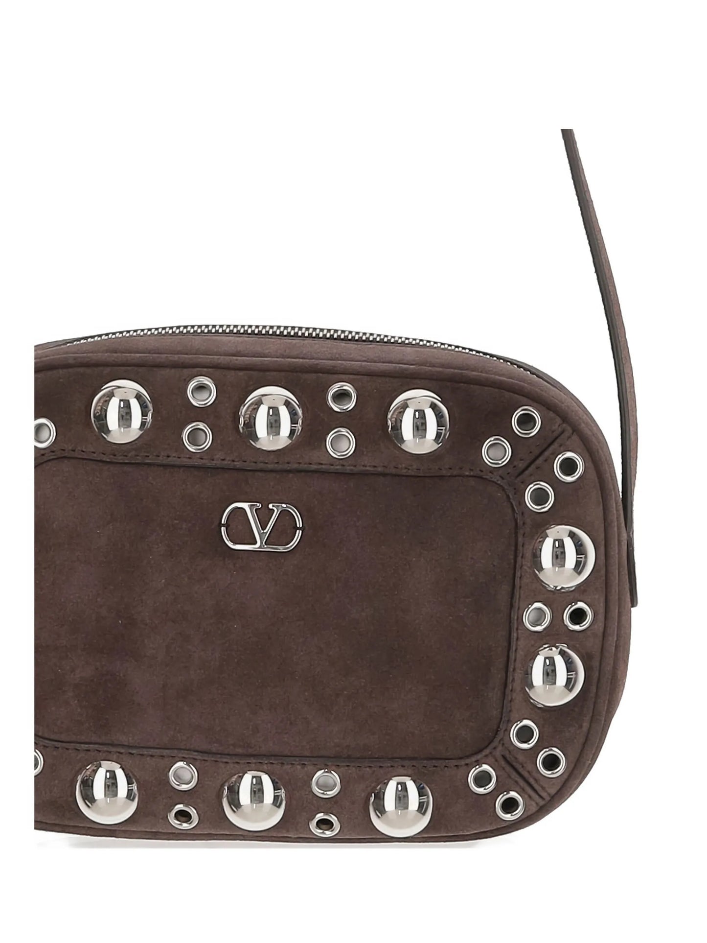 stud embellishment logo shoulder bag