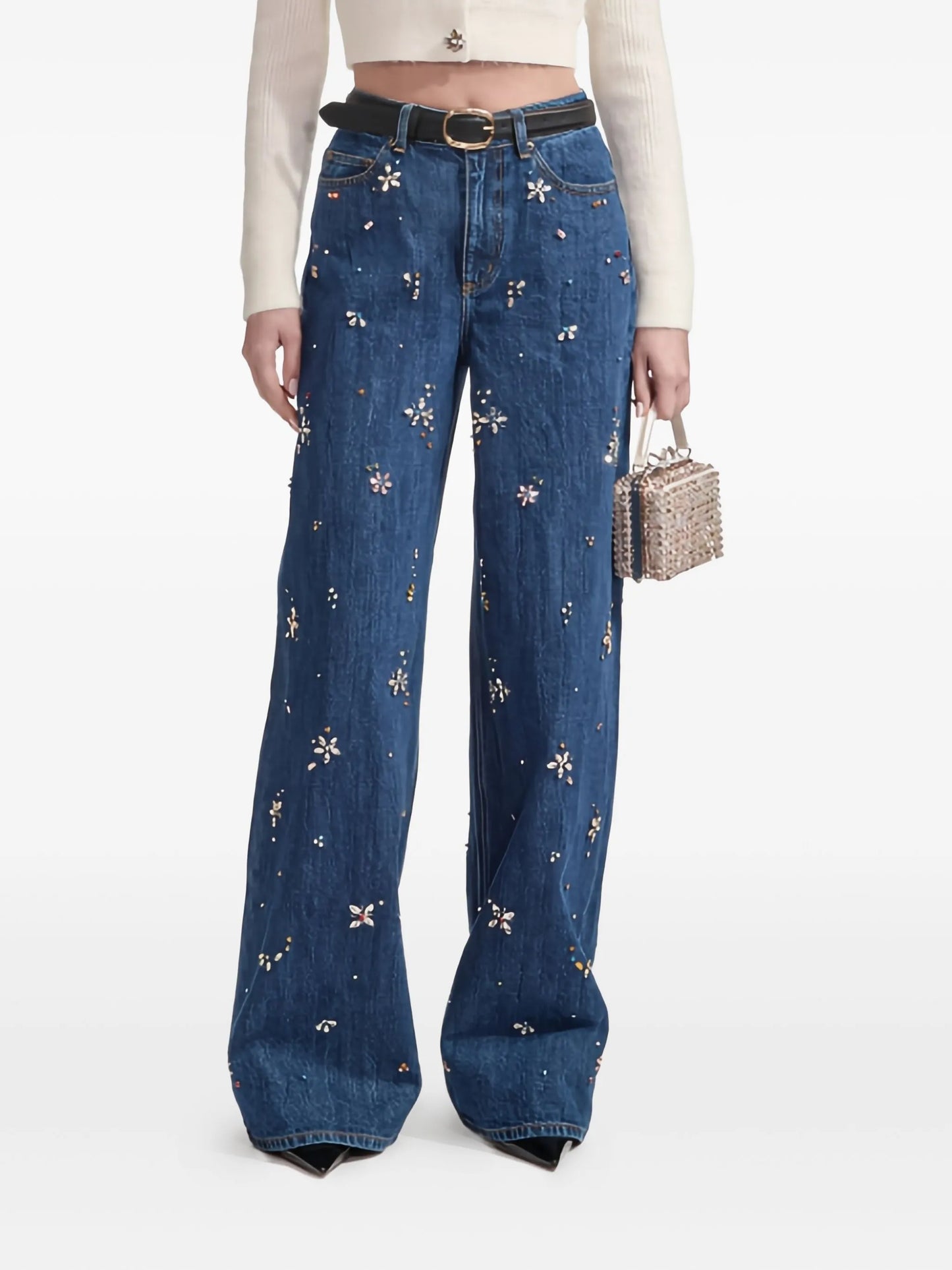 crystal-embellished jeans