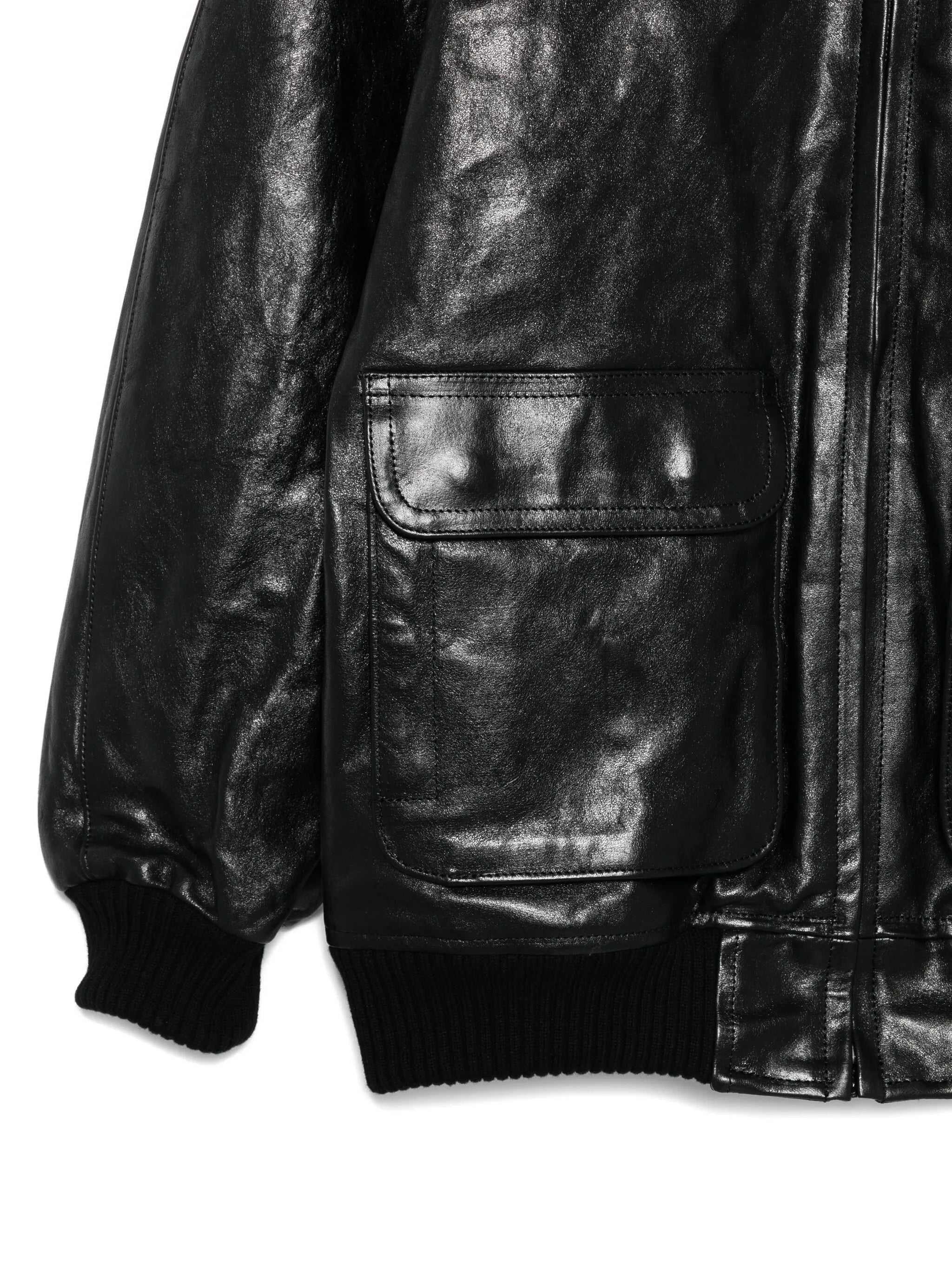 leather zip-up jacket