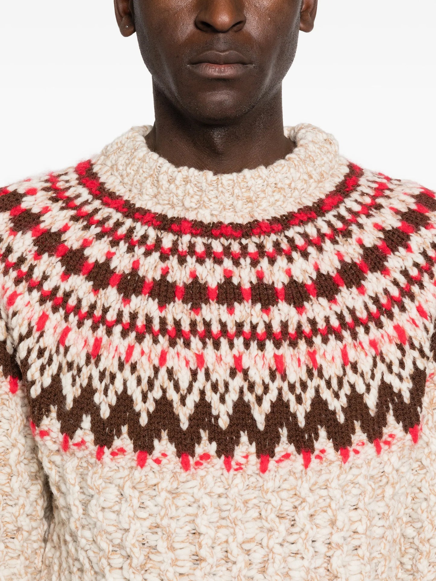 fairisle-pattern crew-neck sweater