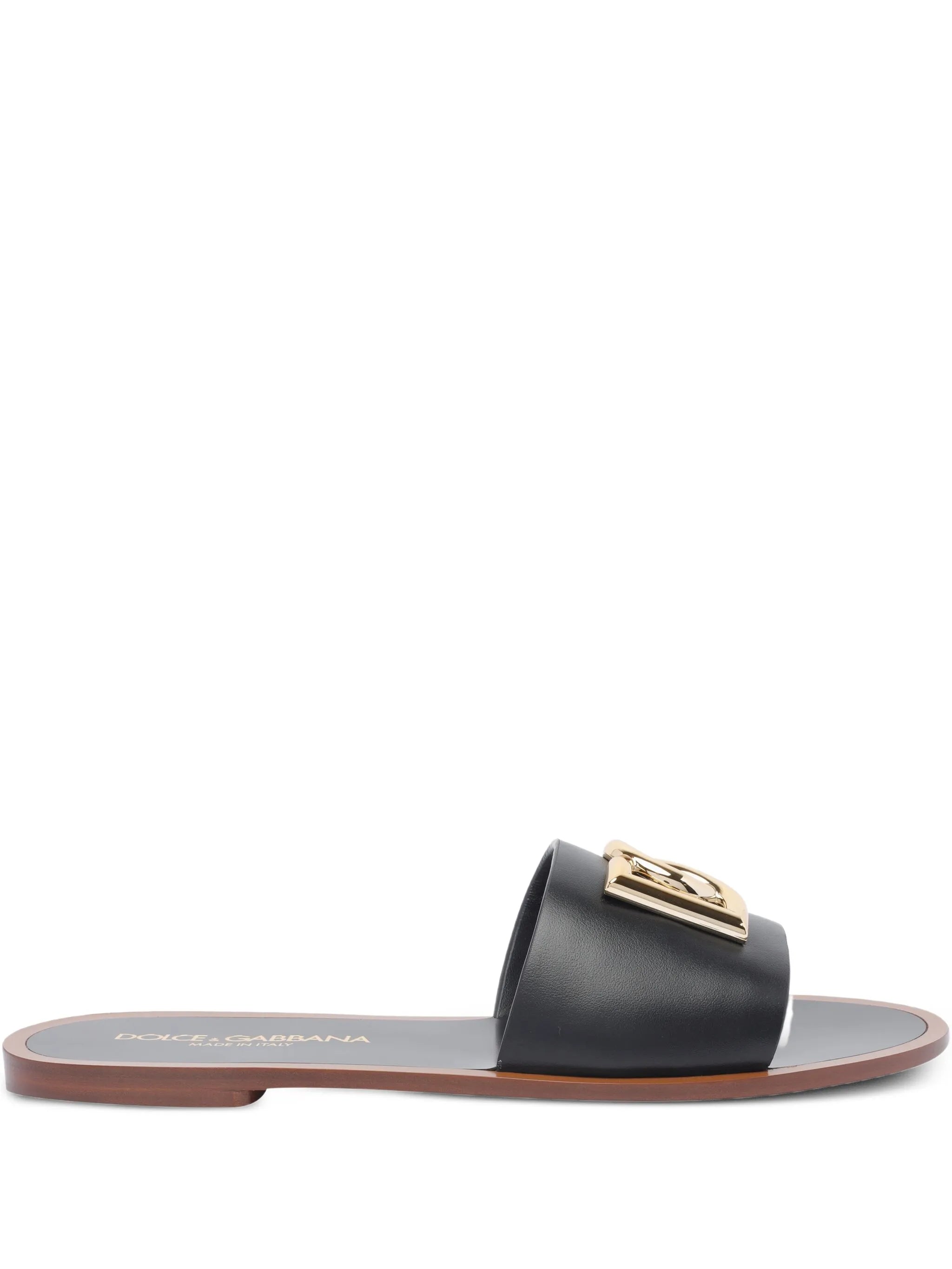 DG-logo leather sandals