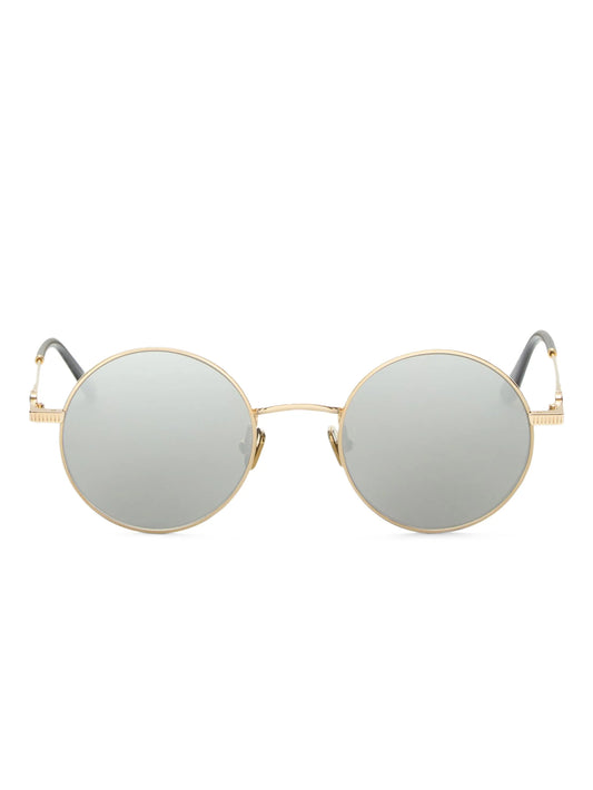 round-frame mirrored sunglasses