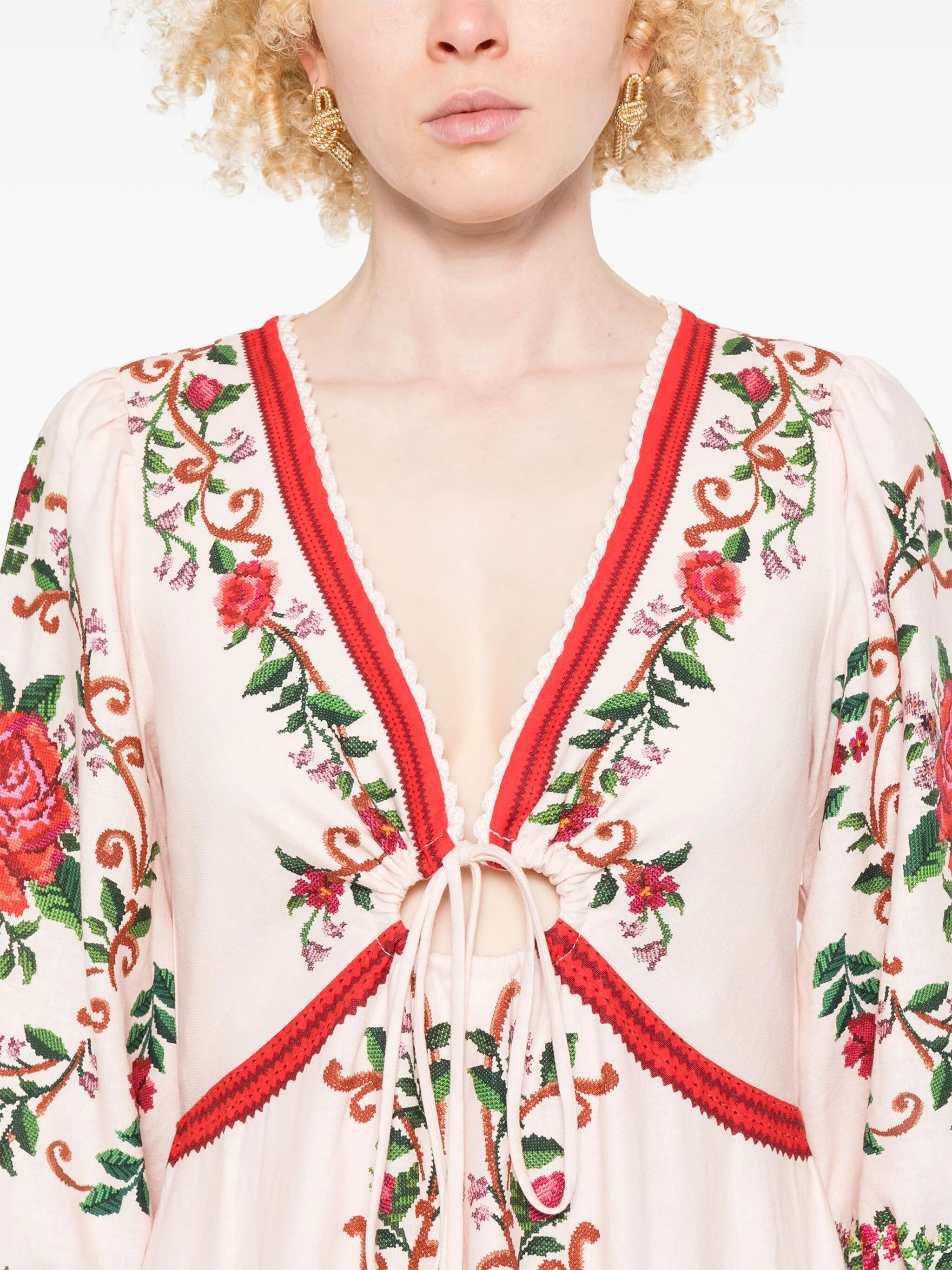 floral-jacquard maxi dress