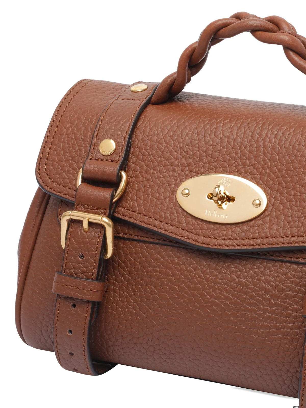 braided-handle leather crossbody bag