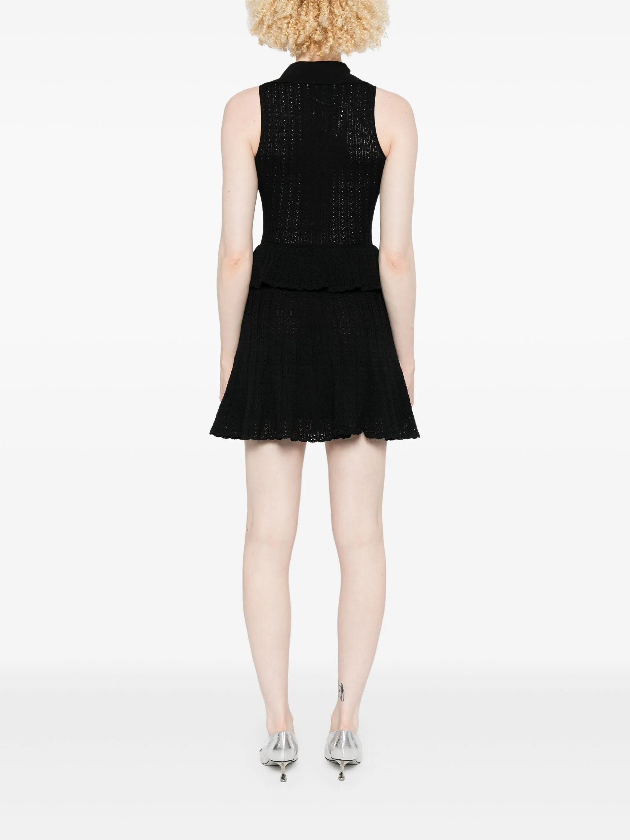 pointelle-knit dress