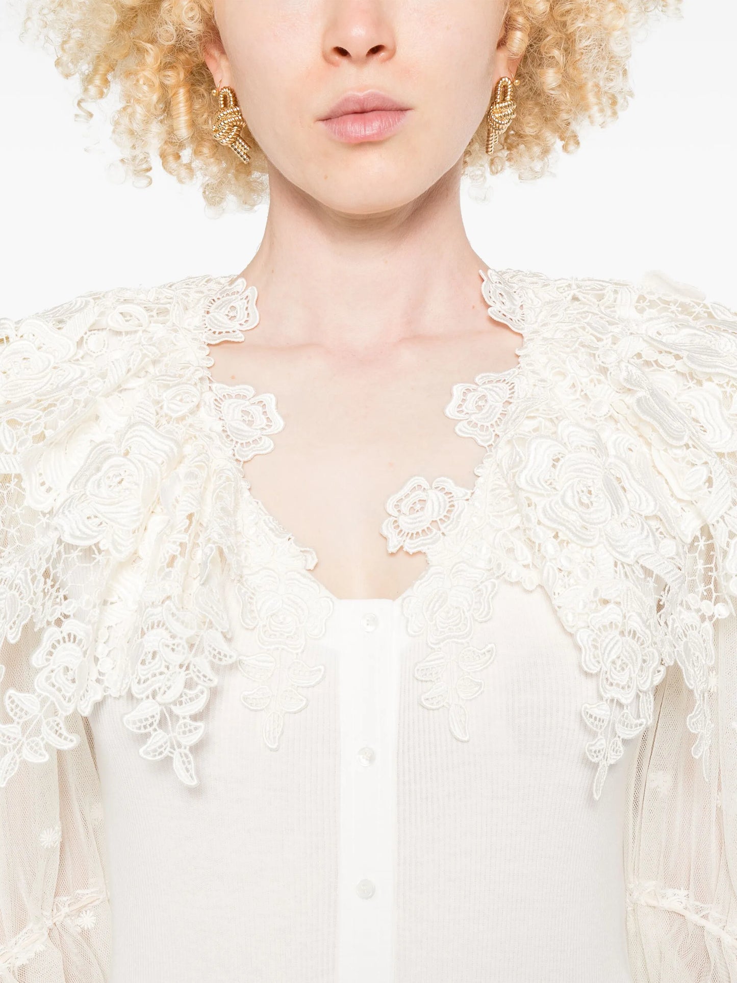 lace-appliqué bodysuit