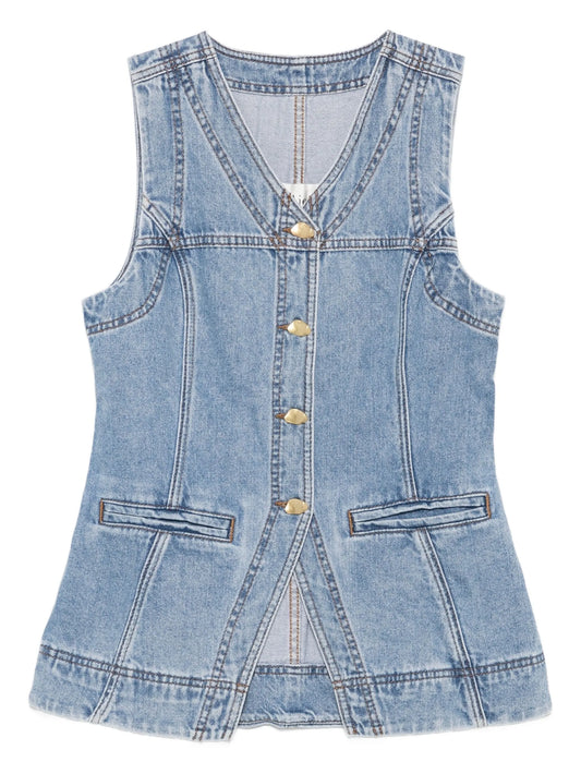 Holland button-up denim vest