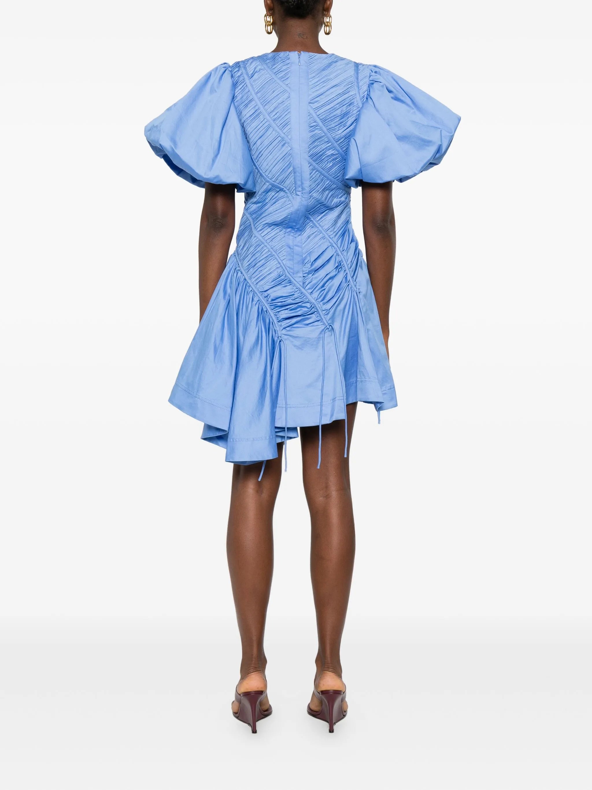 Wisteria puff-sleeve mini dress