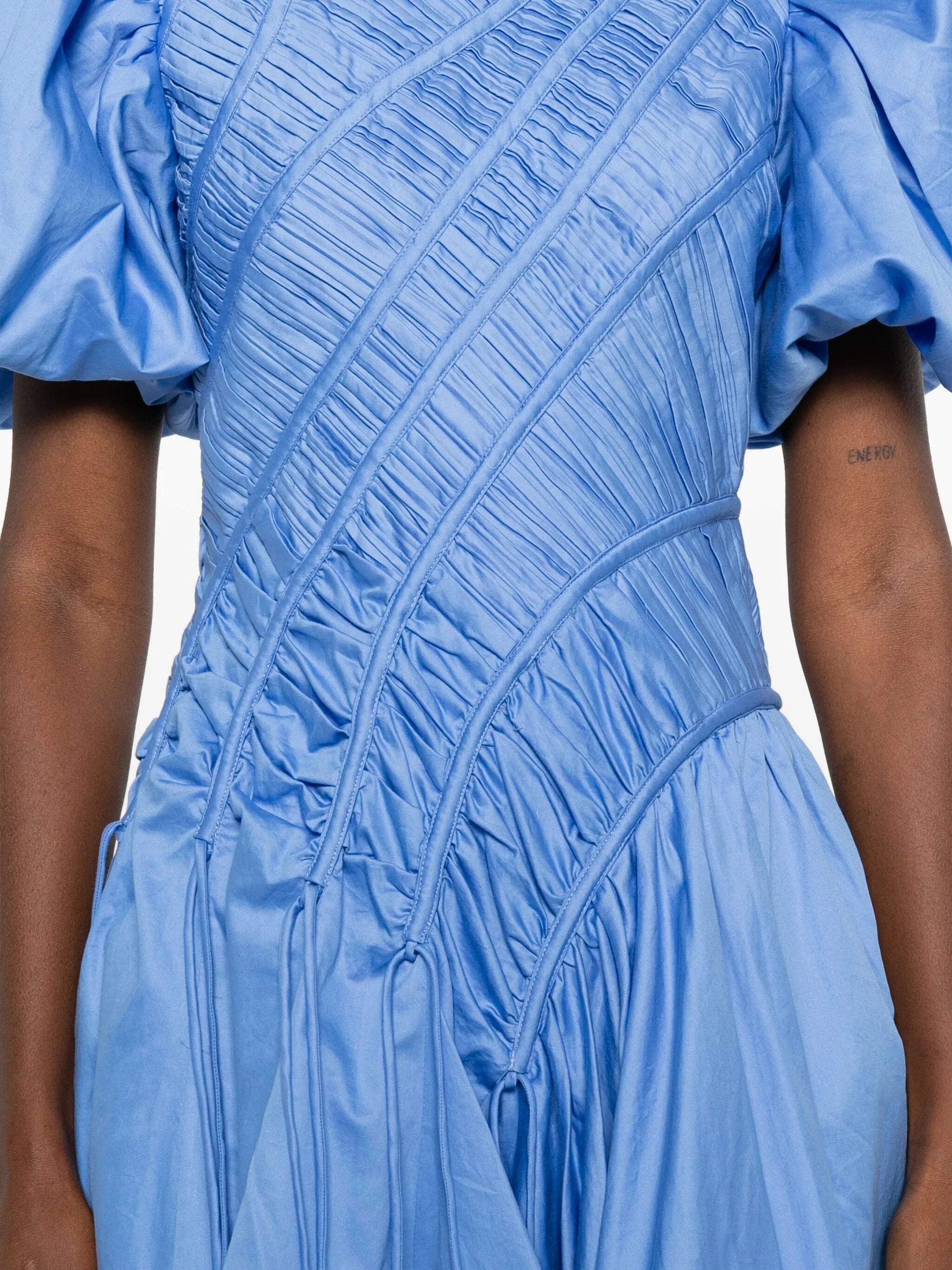 Wisteria puff-sleeve mini dress