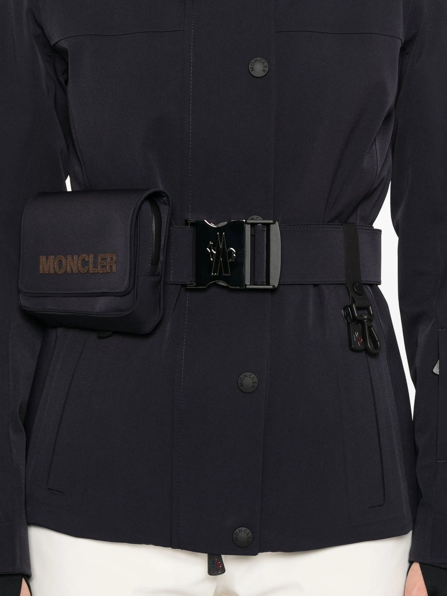 belted waist ski jacket